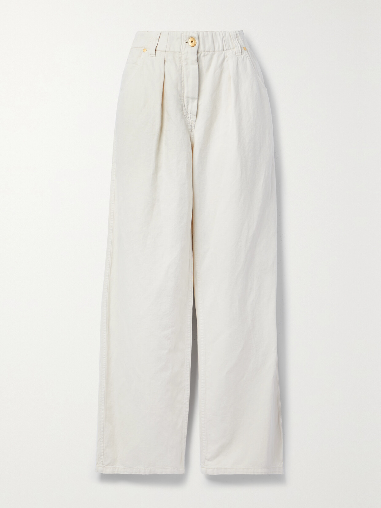 Brunello Cucinelli - Cotton And Linen-blend Wide-leg Pants - White