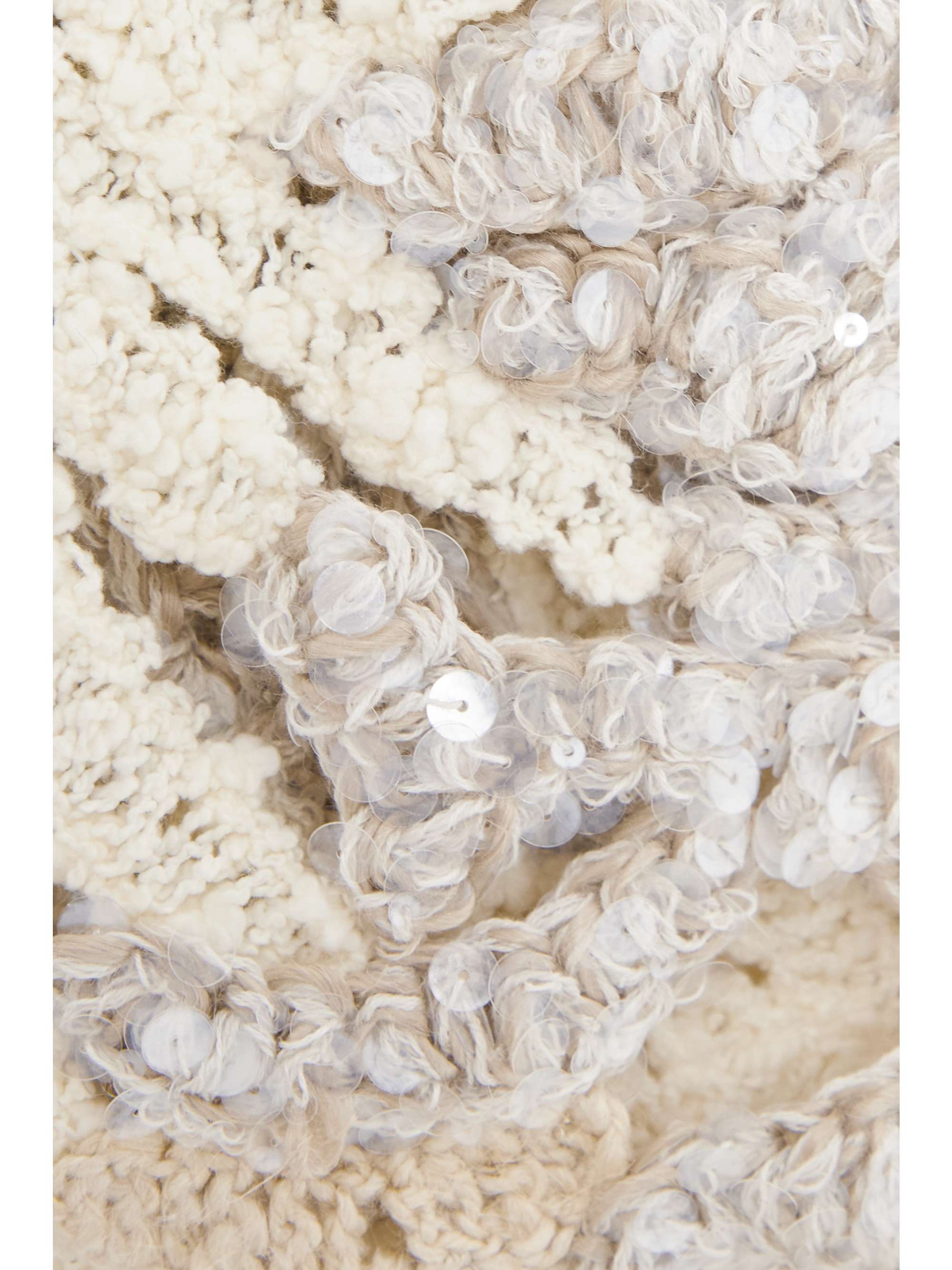BRUNELLO CUCINELLI Cropped sequin-embellished open-knit top