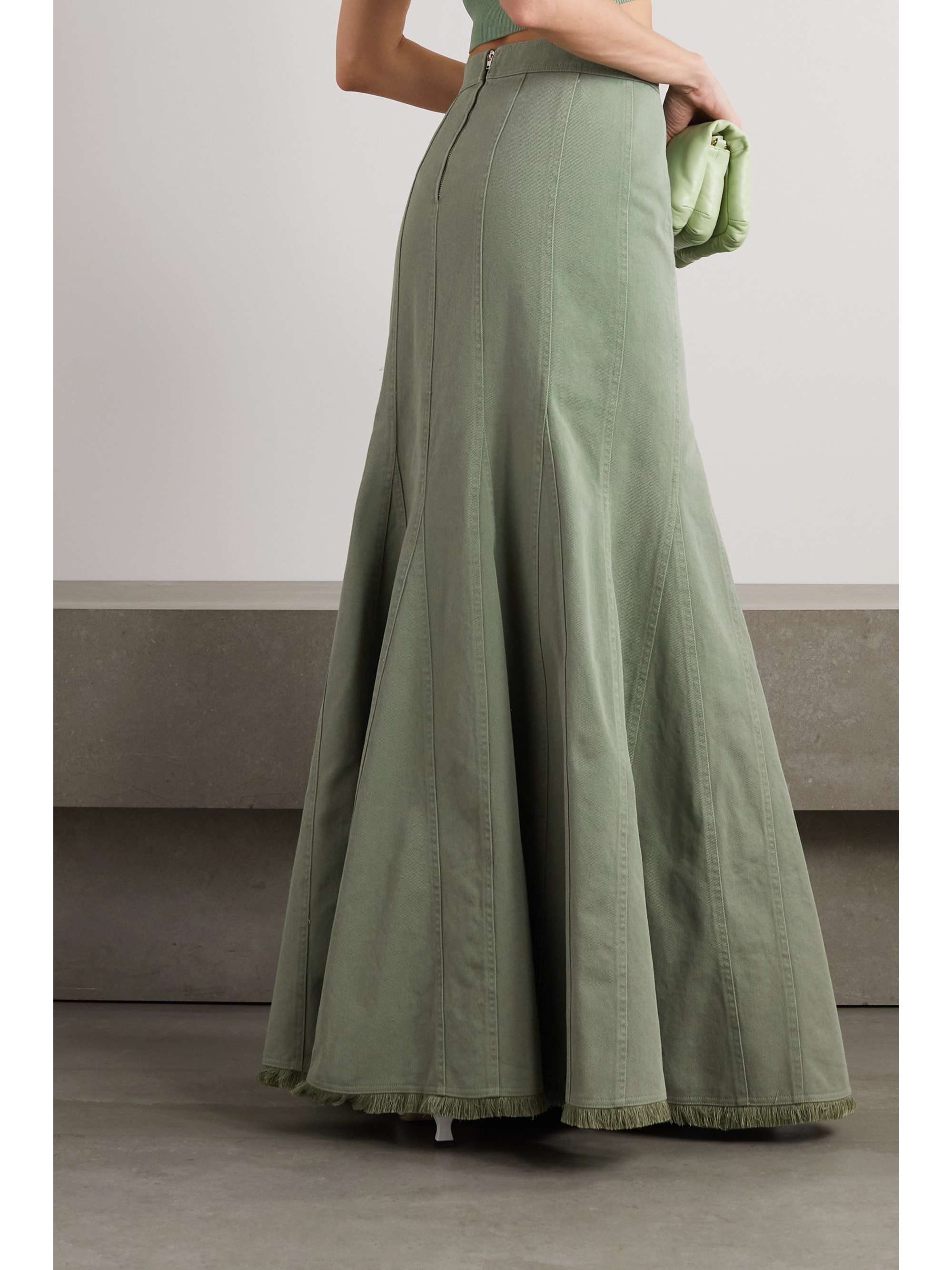 MAX MARA Trudy pleated cotton-twill maxi skirt