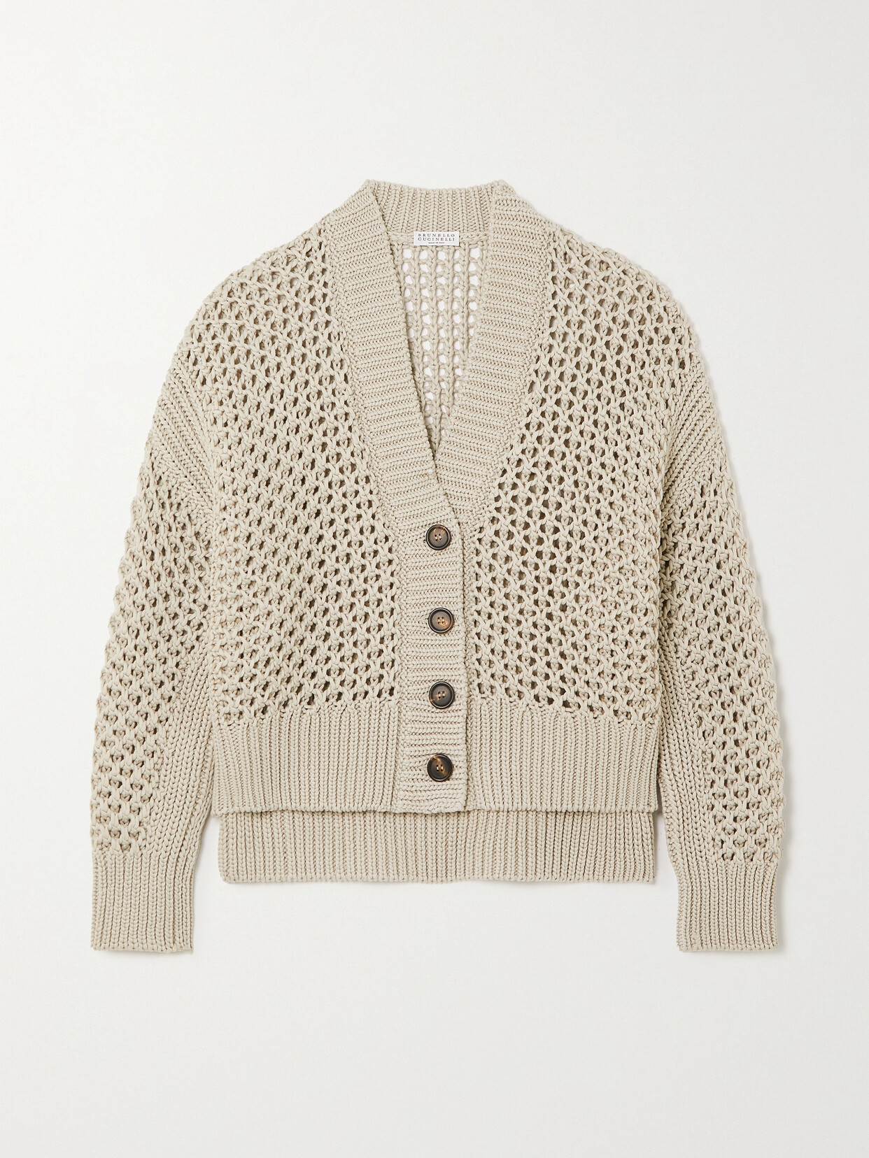 BRUNELLO CUCINELLI OPEN-KNIT COTTON CARDIGAN