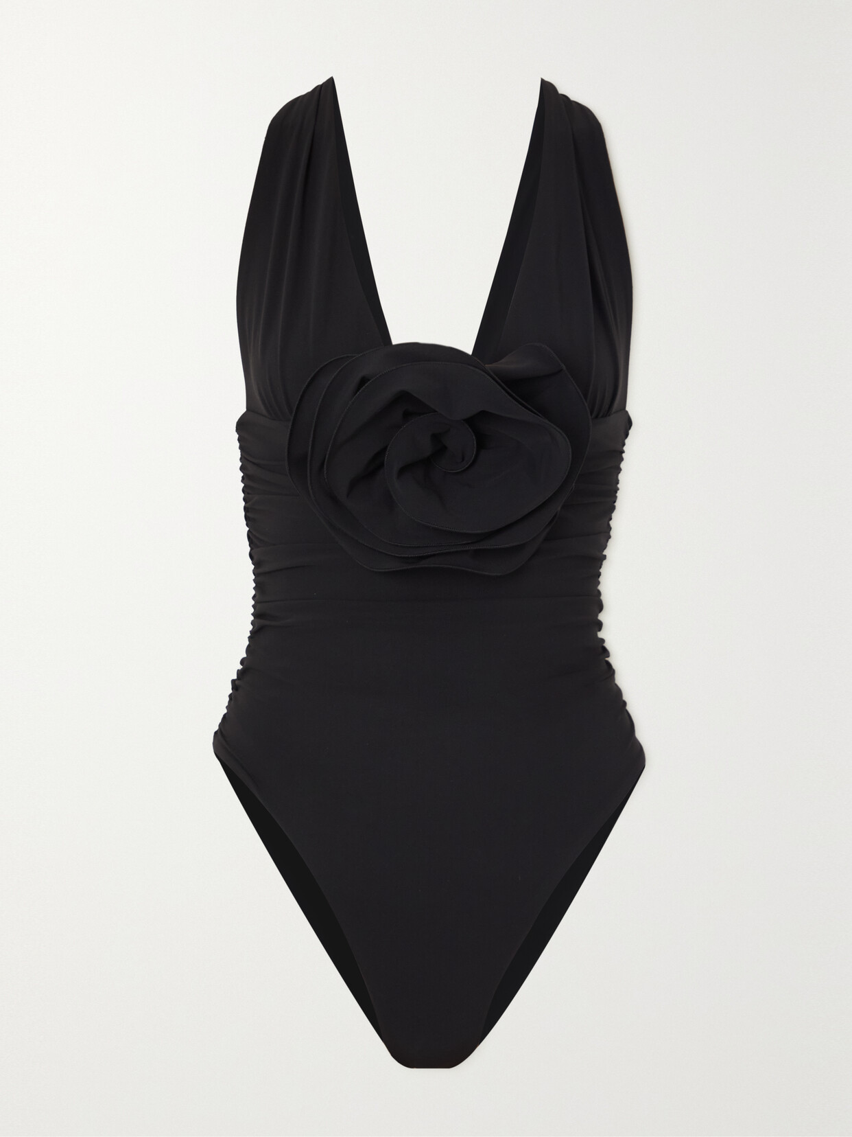 Magda Butrym - Appliquéd Ruched Swimsuit - Black