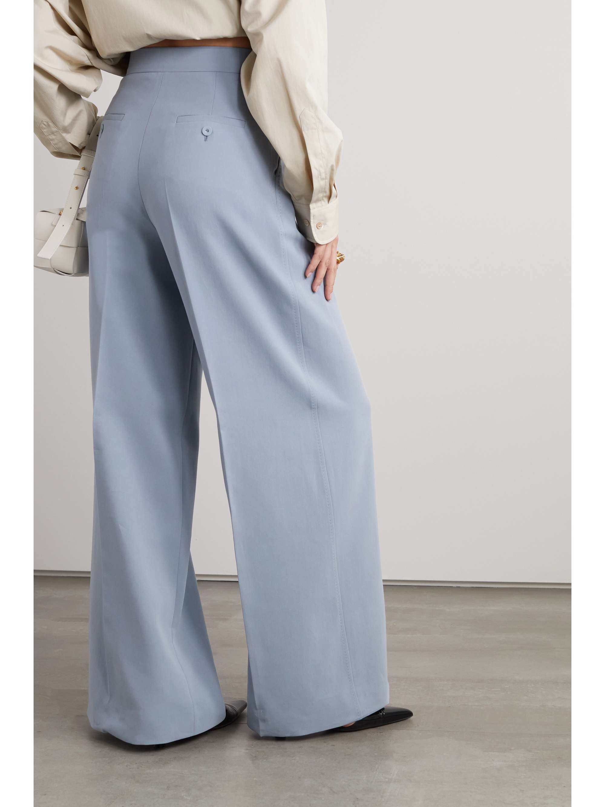 MAX MARA Mimma pleated cotton-crepe wide-leg pants