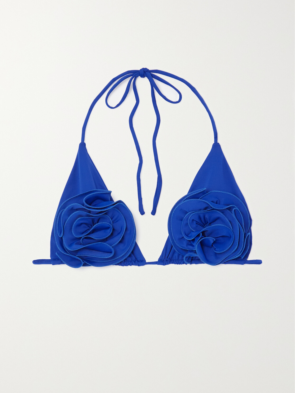 Magda Butrym - Appliquéd Halterneck Triangle Bikini Top - Blue