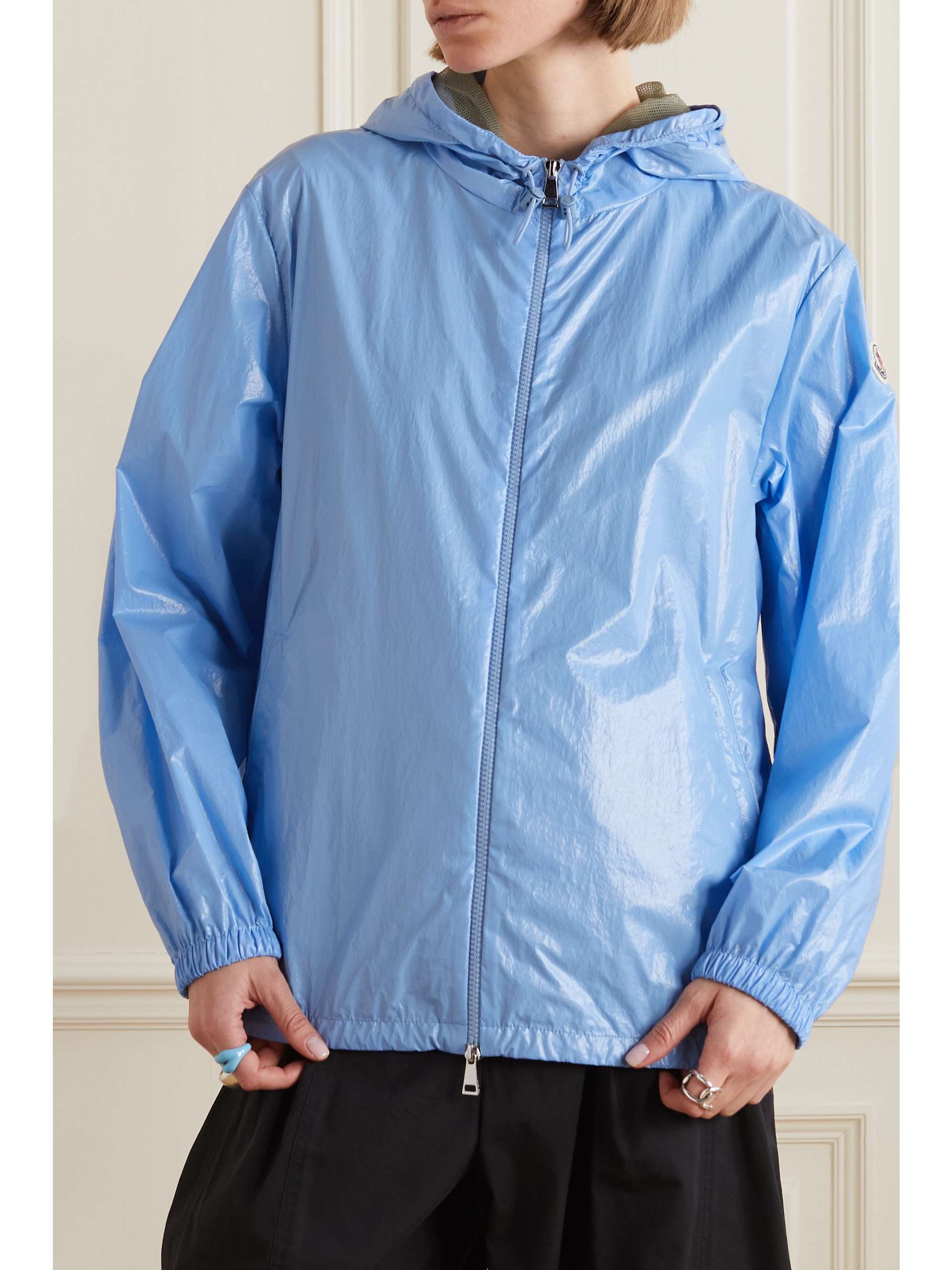 MONCLER Wuisse hooded coated cotton-blend jacket