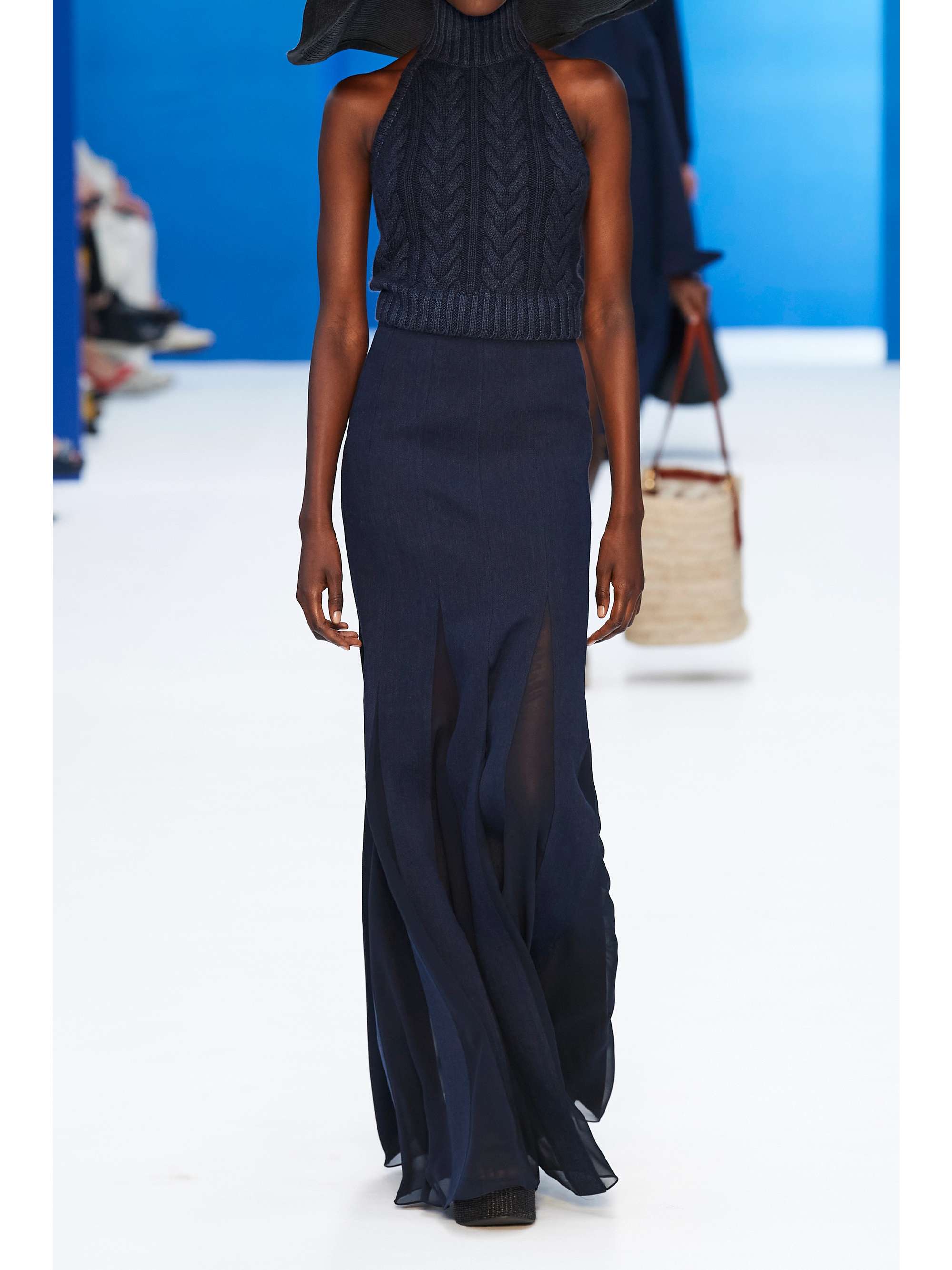 MAX MARA Stallo cropped cable-knit cotton halterneck top