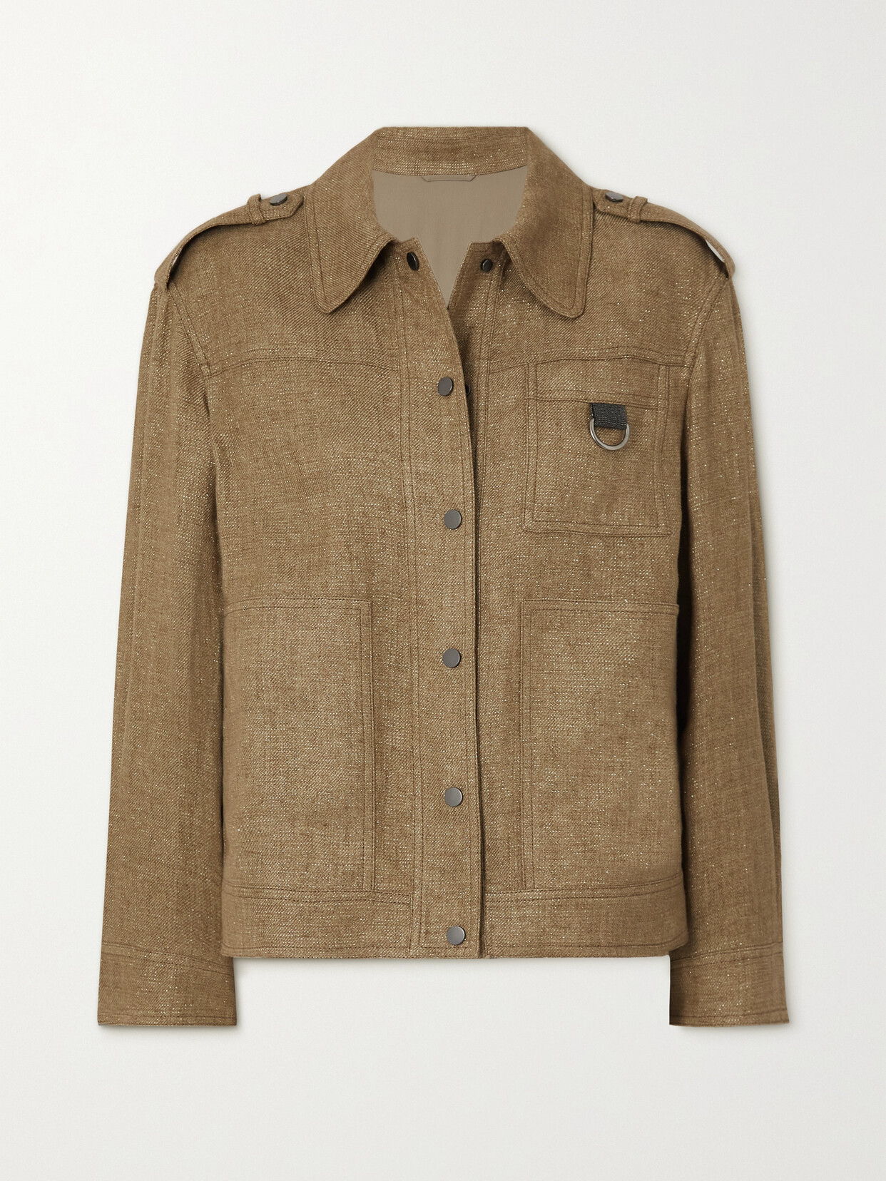 BRUNELLO CUCINELLI METALLIC LINEN-BLEND JACKET