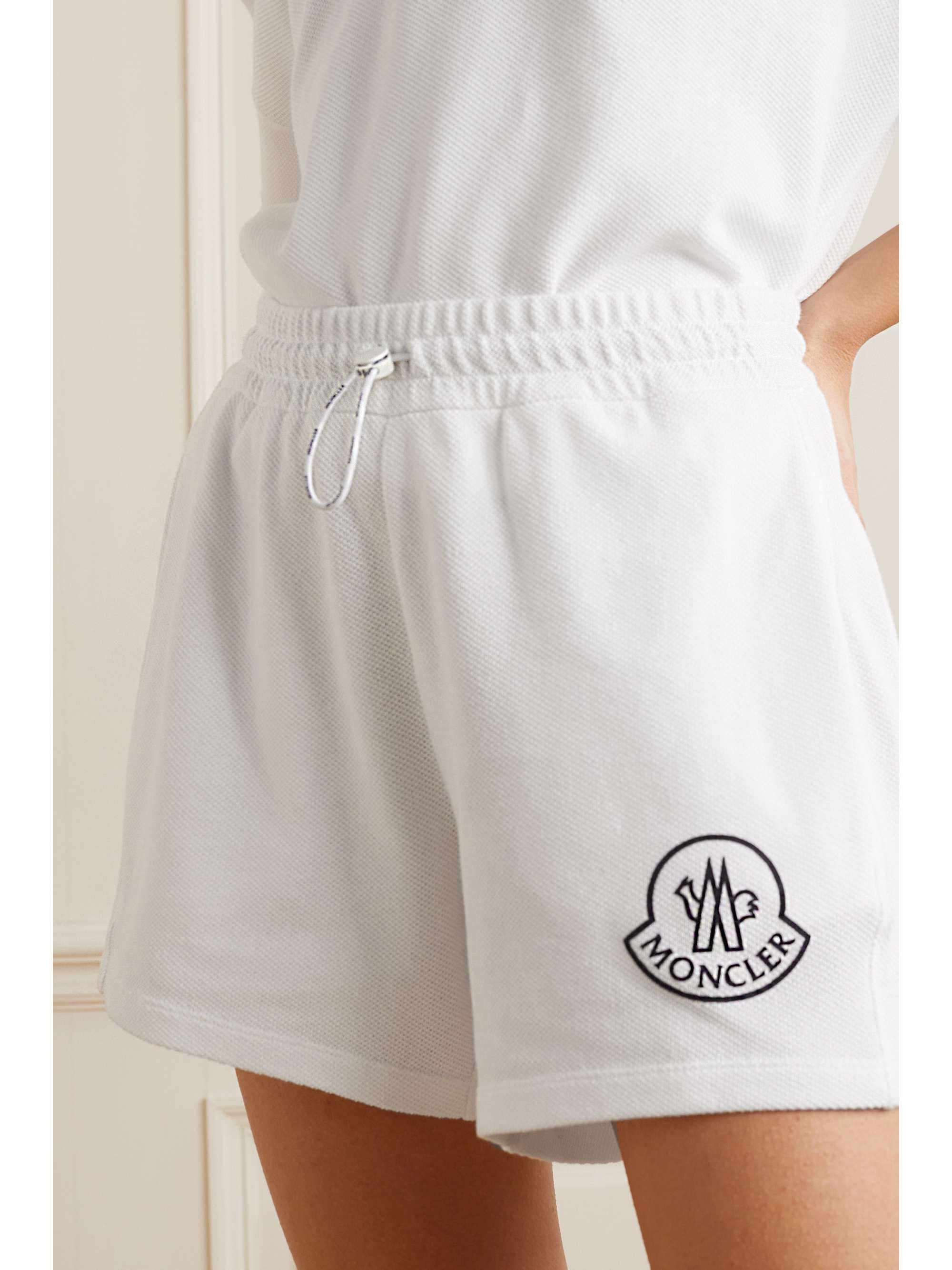 MONCLER Printed cotton-piqué shorts