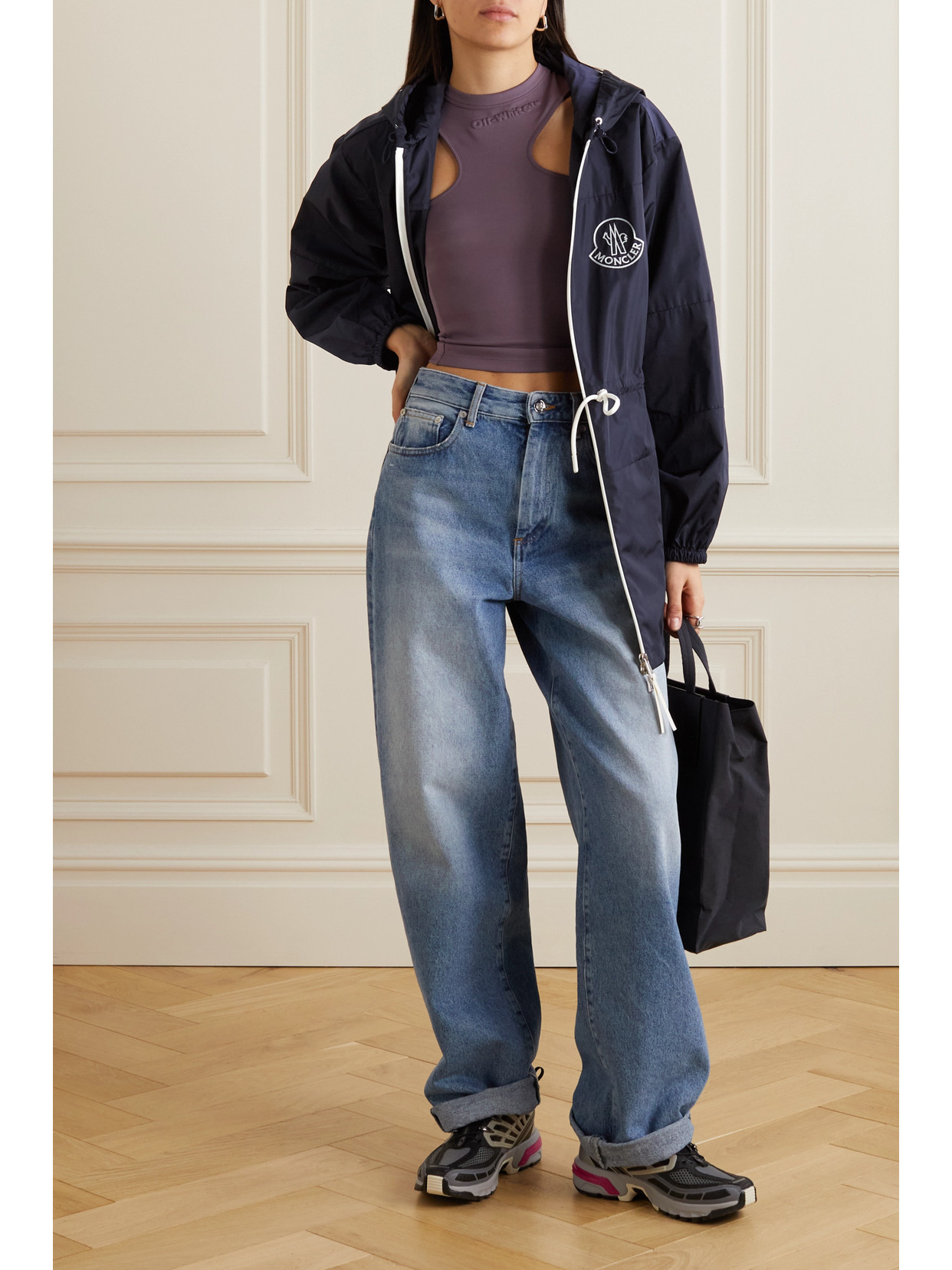 Moncler Veirade Hooded Shell Jacket In Blue