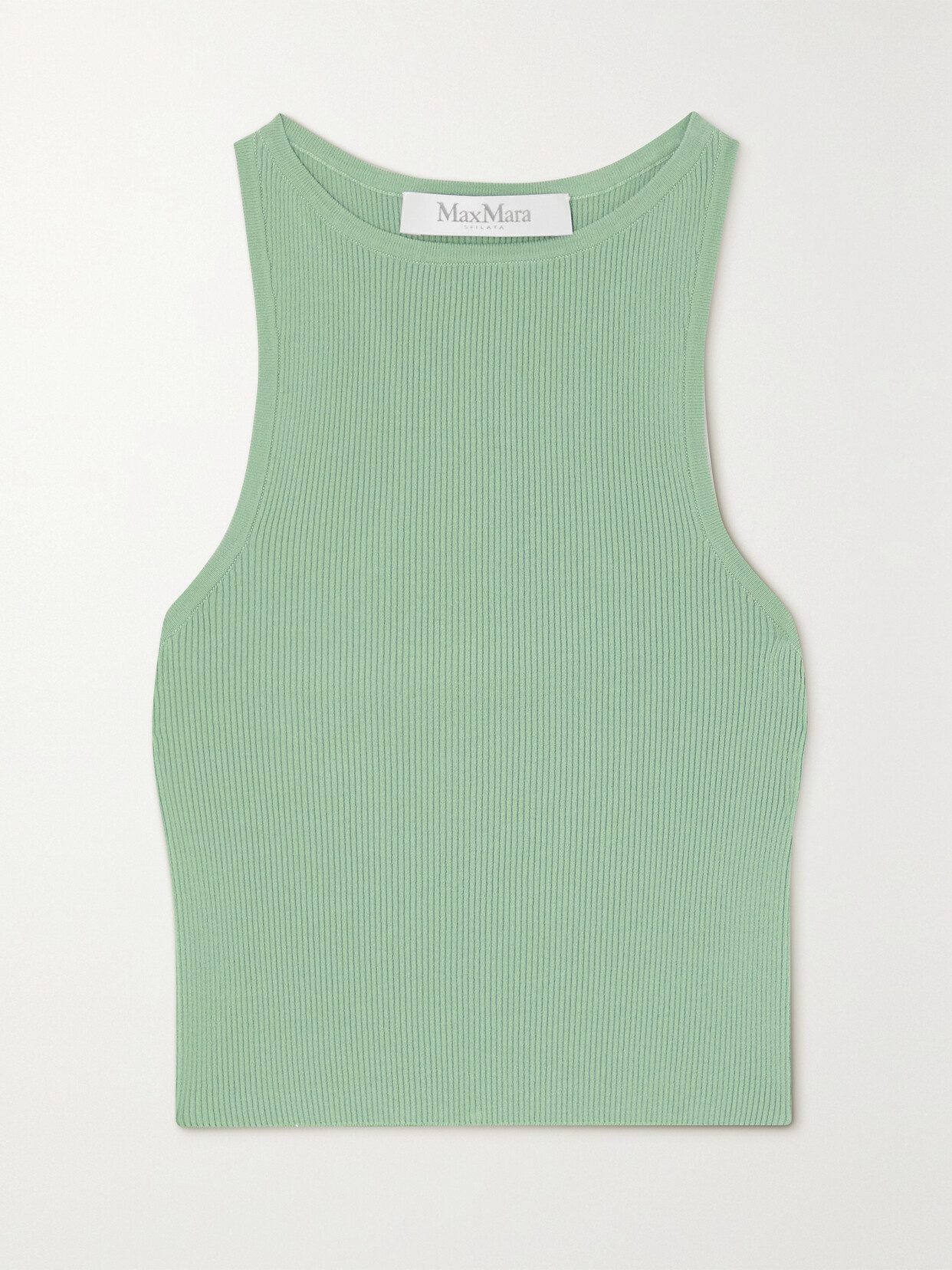 Max Mara - Turku Cropped Ribbed-knit Tank - Green