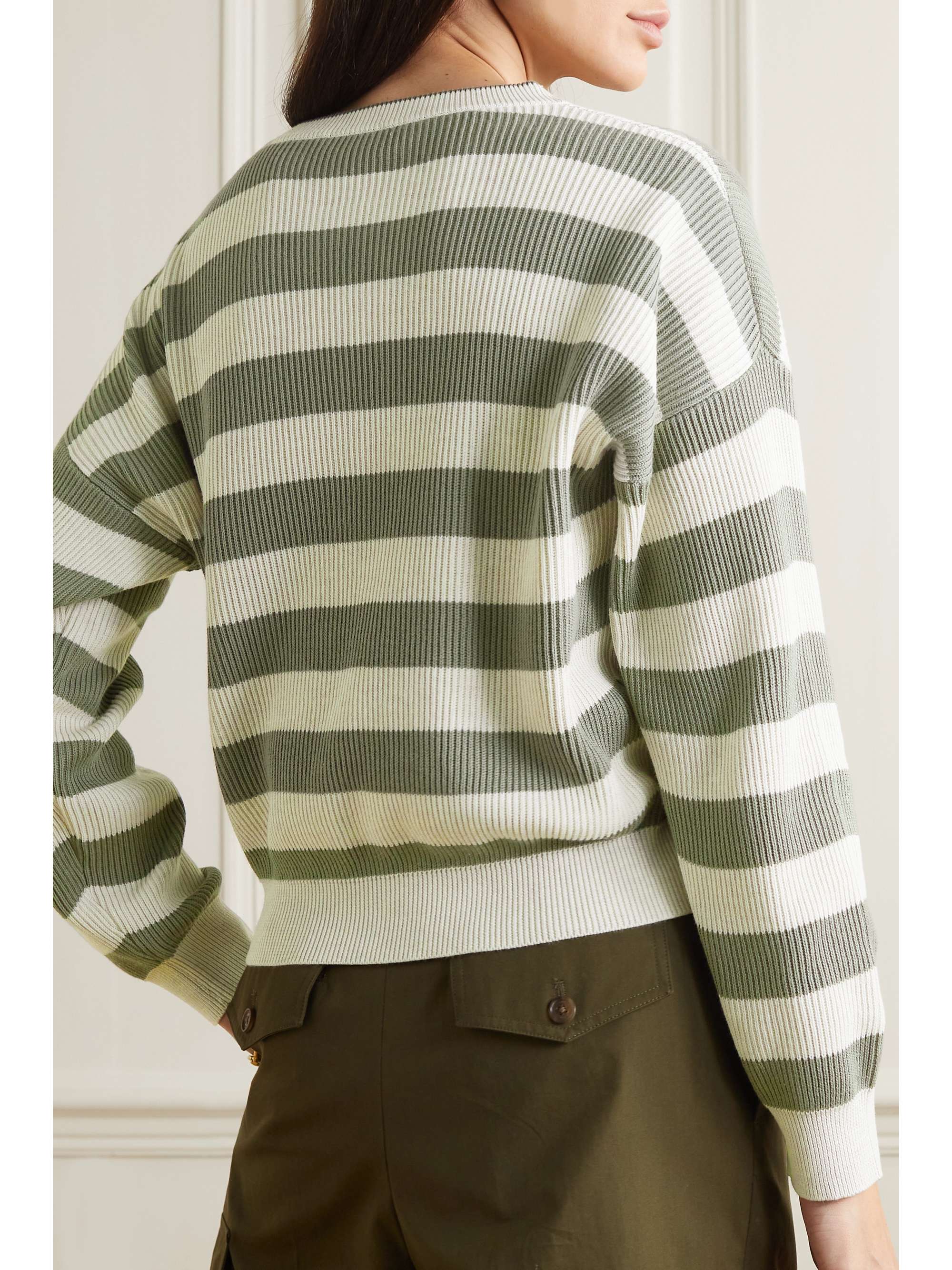 BRUNELLO CUCINELLI Striped ribbed cotton sweater