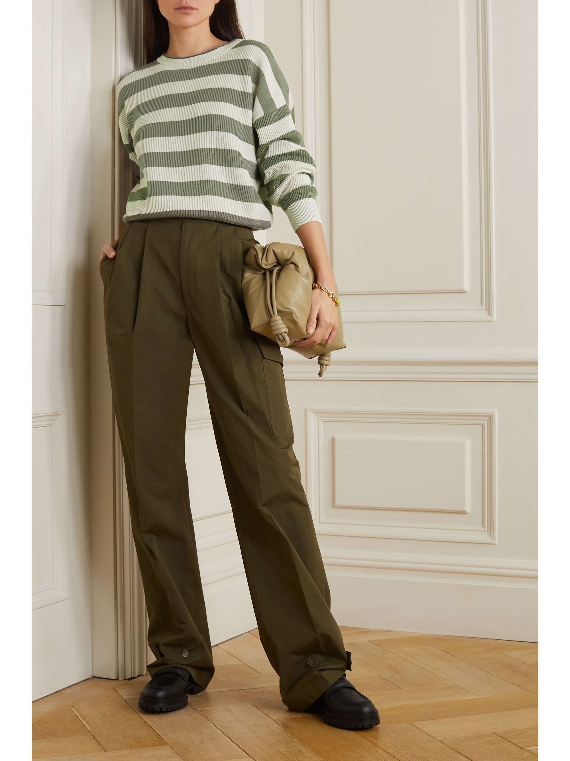 BRUNELLO CUCINELLI Striped ribbed cotton sweater