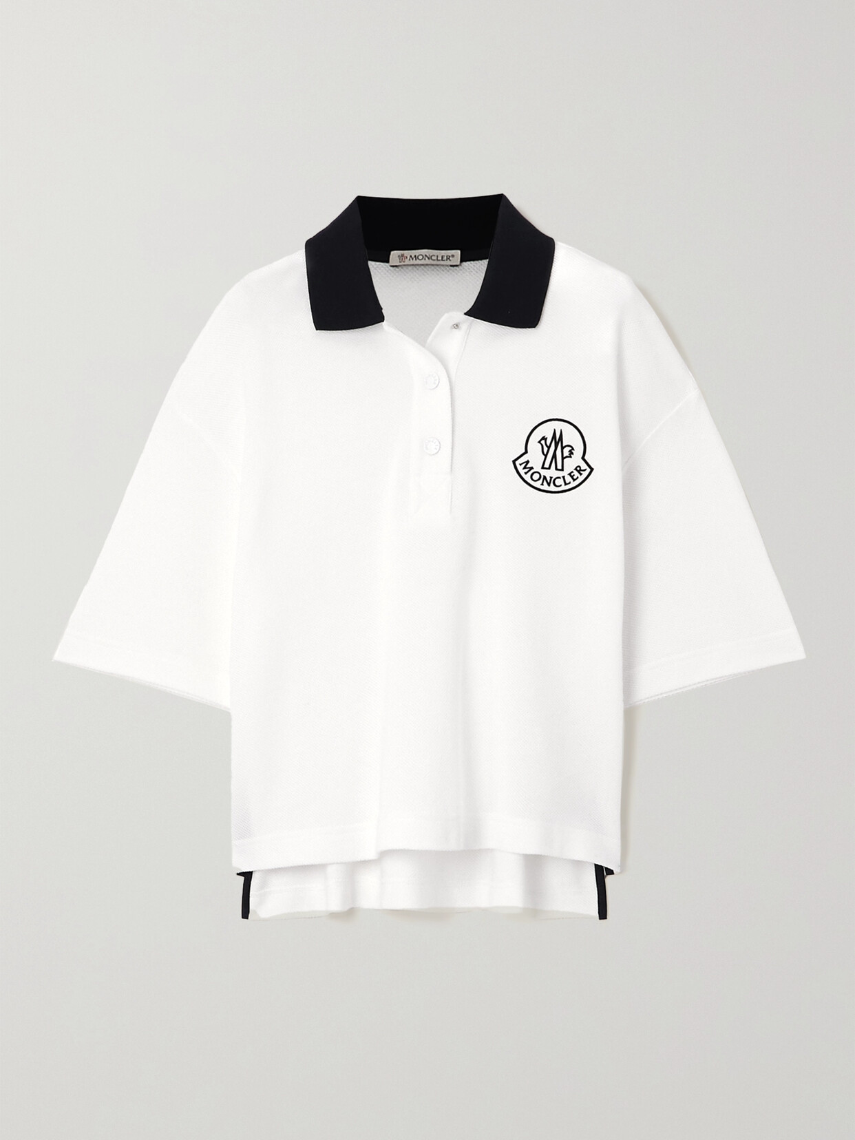 Moncler - Appliquéd Cotton-piqué Polo Shirt - White