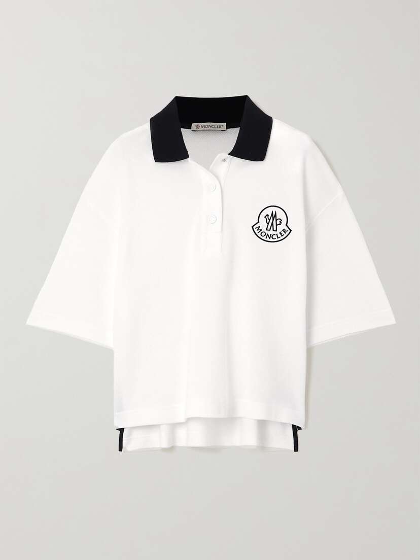 Moncler Appliquéd Cotton-piqué Polo Shirt