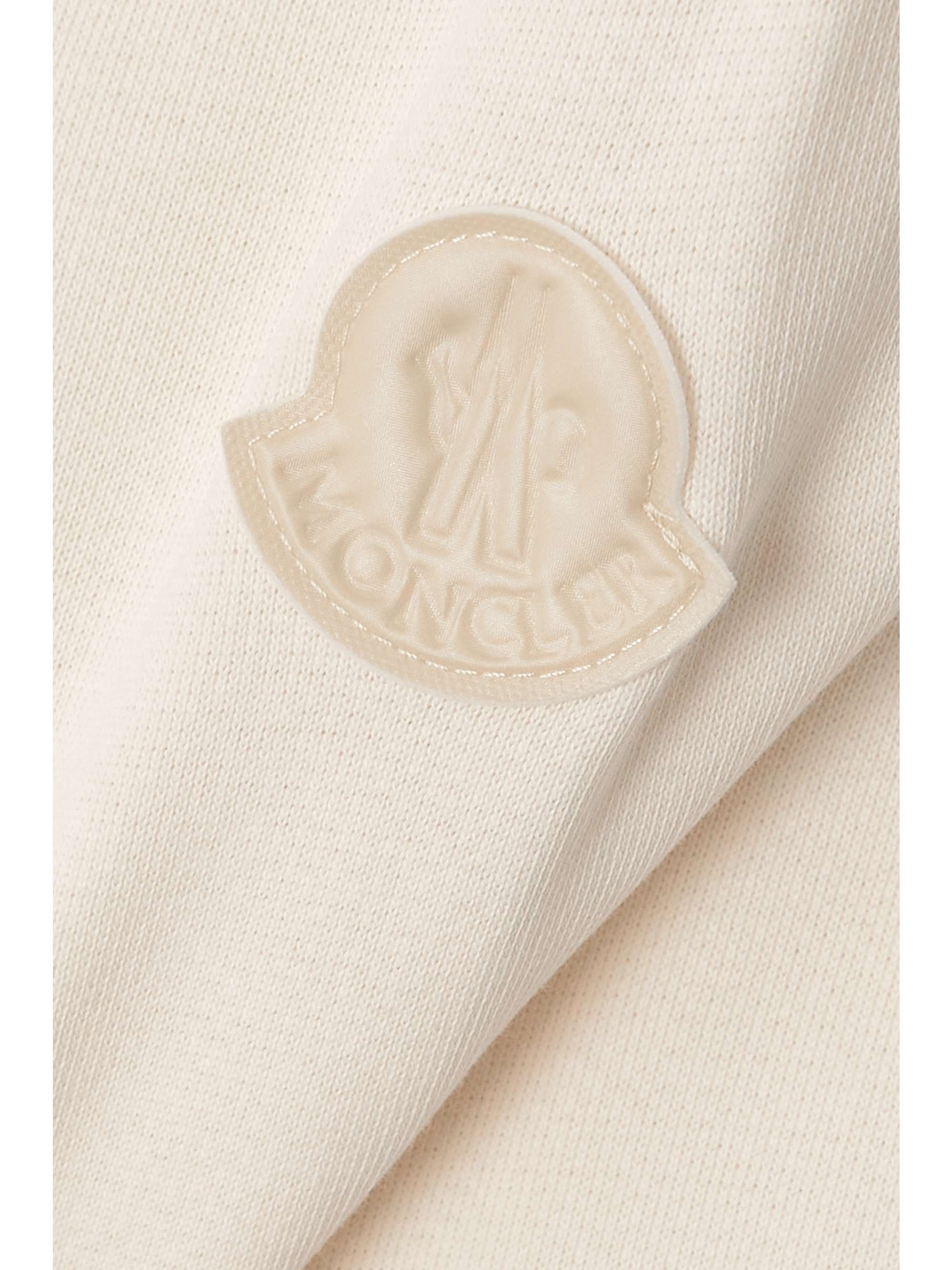 MONCLER Lace-up cotton-blend jersey hoodie