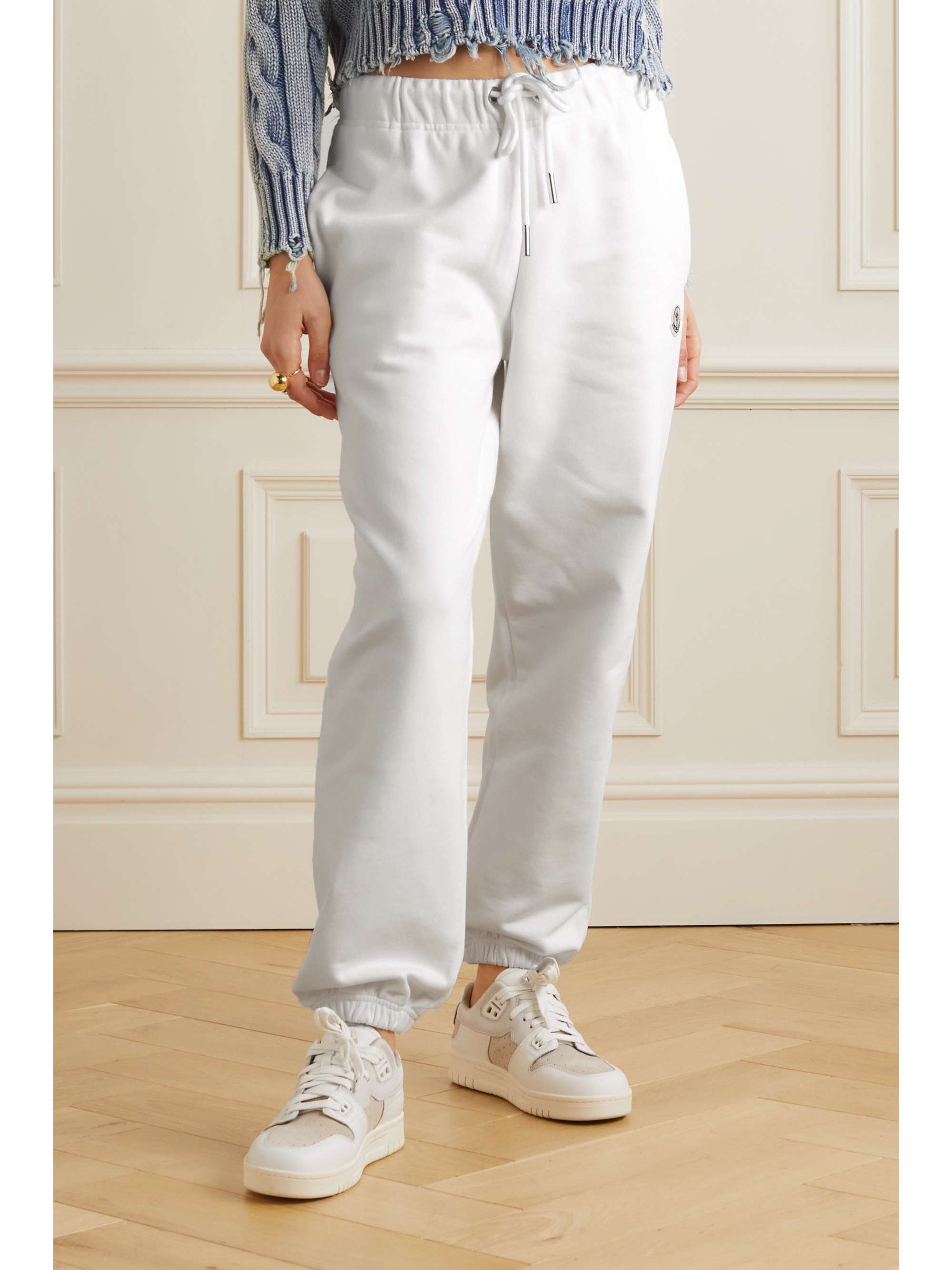 MONCLER Tapered cotton-jersey track pants