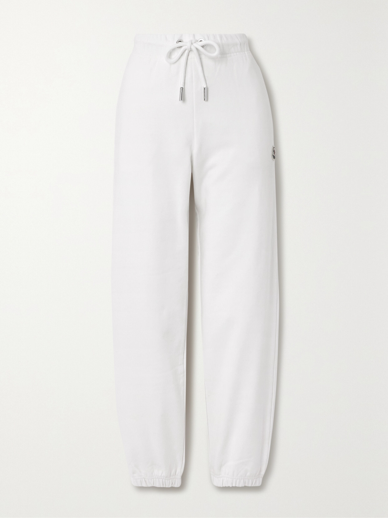 Moncler - Tapered Cotton-jersey Track Pants - White