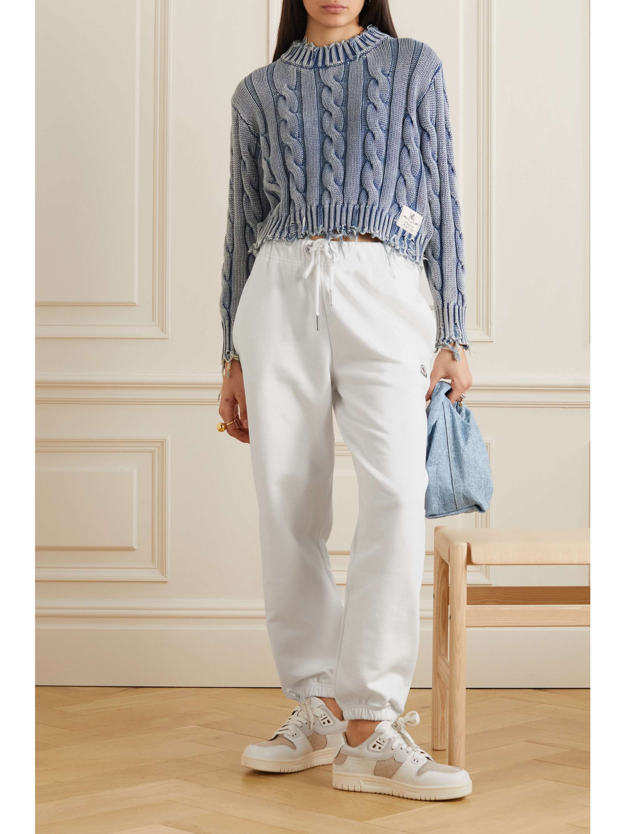 MONCLER Tapered cotton-jersey track pants