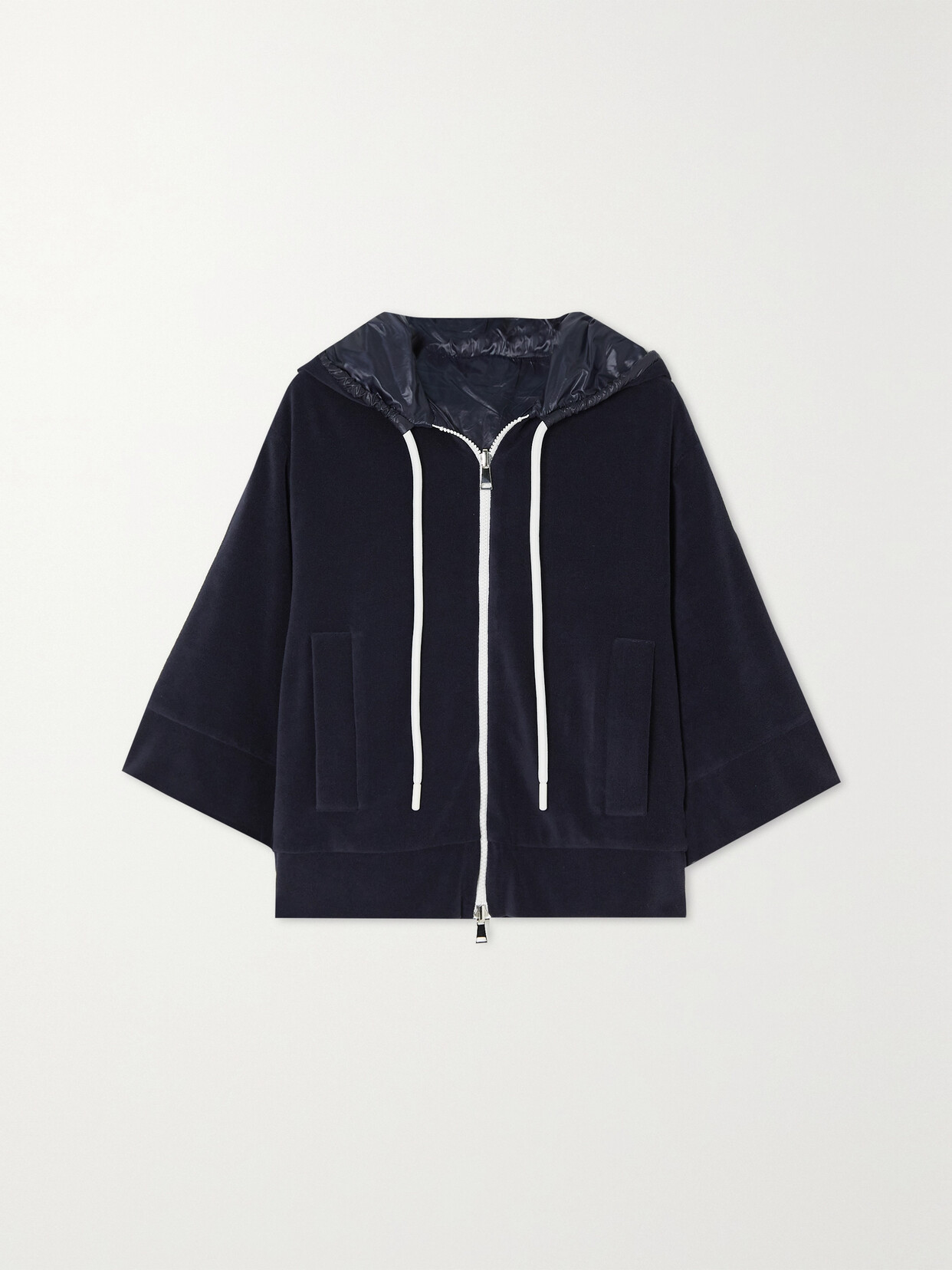 Moncler - Cotton-blend Terry Hoodie - Blue