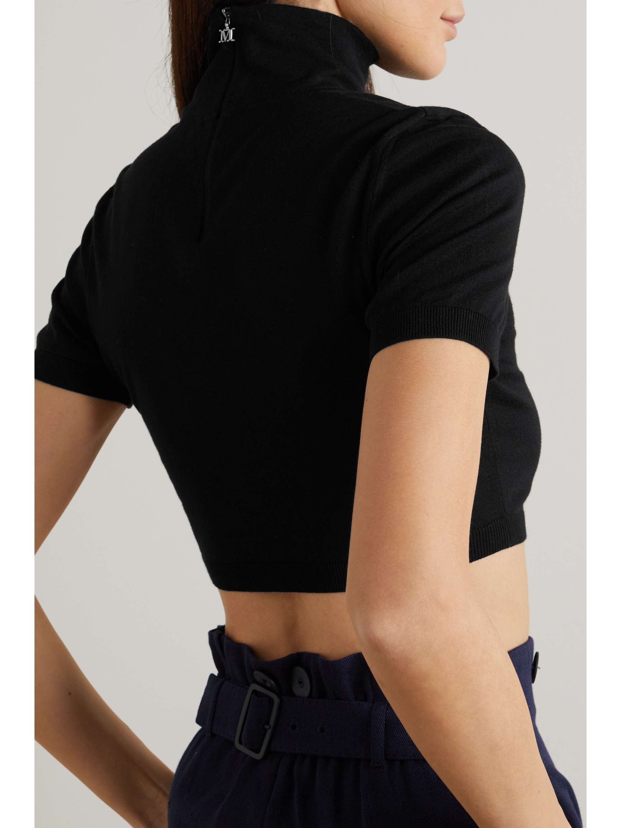 MAX MARA Aire cropped cotton-blend turtleneck sweater