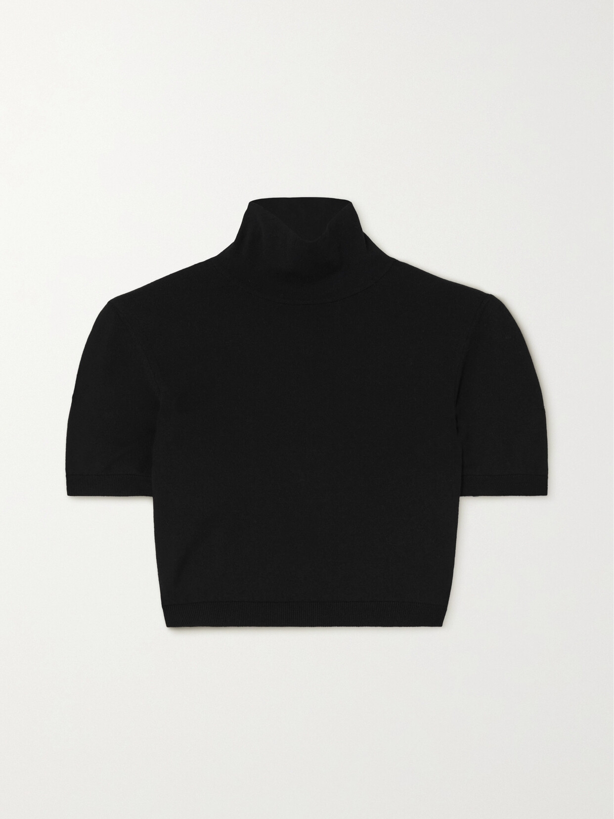 Max Mara - Aire Cropped Cotton-blend Turtleneck Sweater - Black