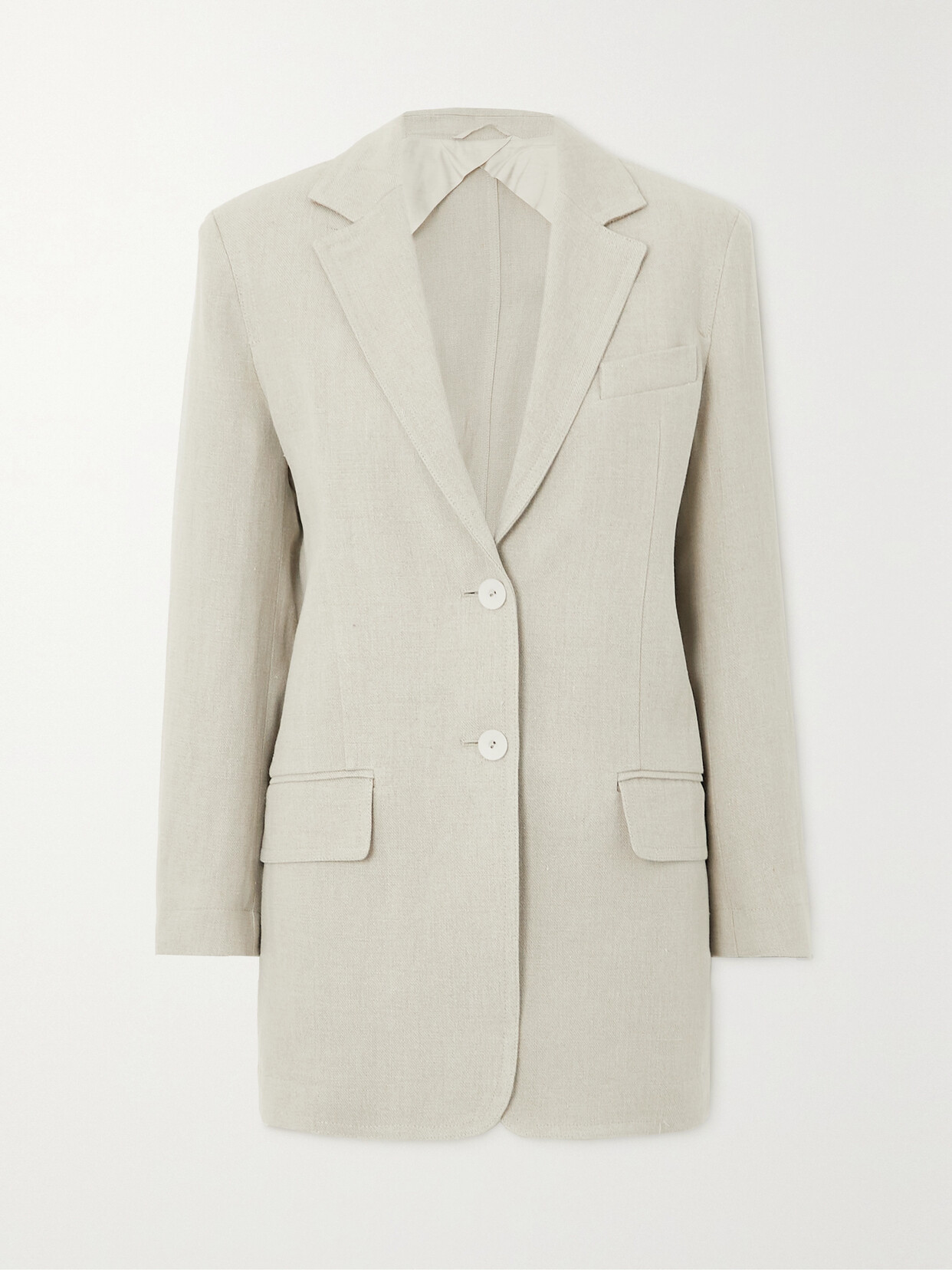 Shop Max Mara Adelchi Linen Blazer In Neutrals