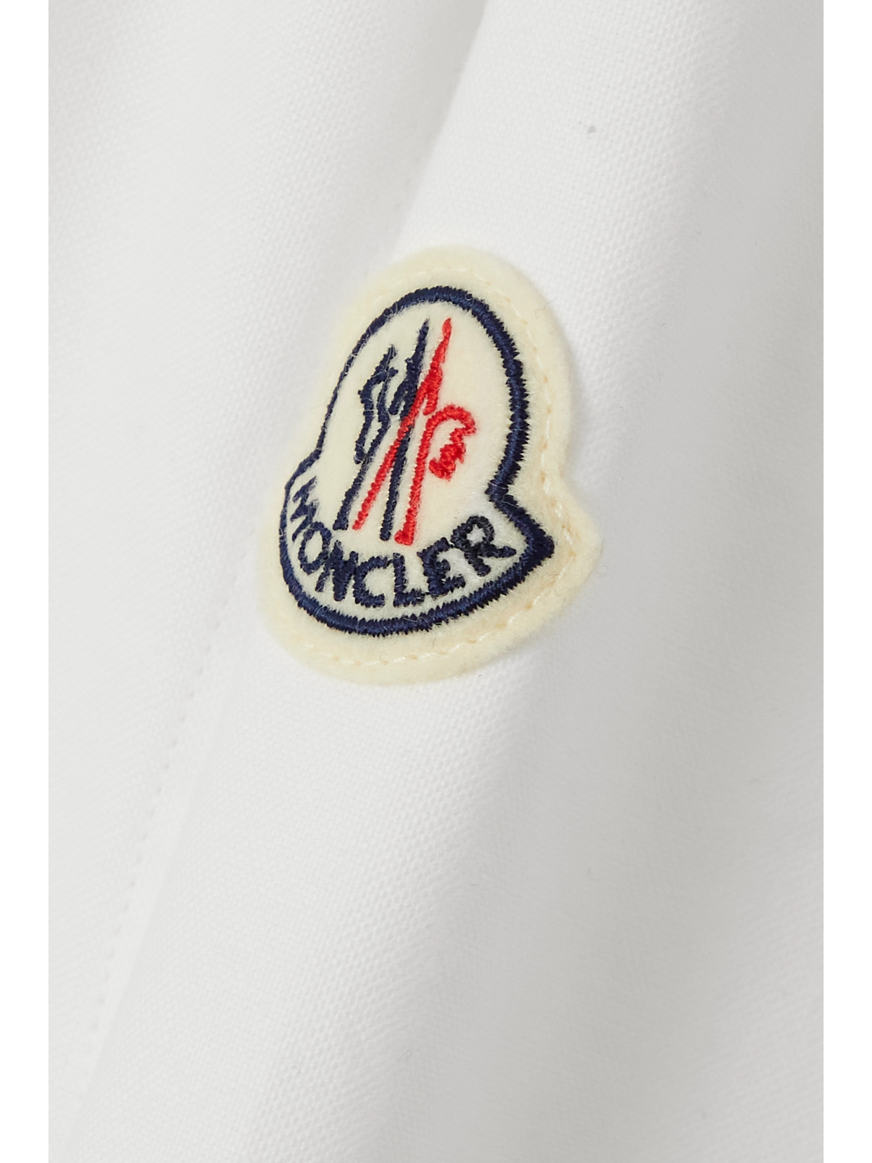 Moncler Cropped Button-front Shirt With Drawcord Hem In White