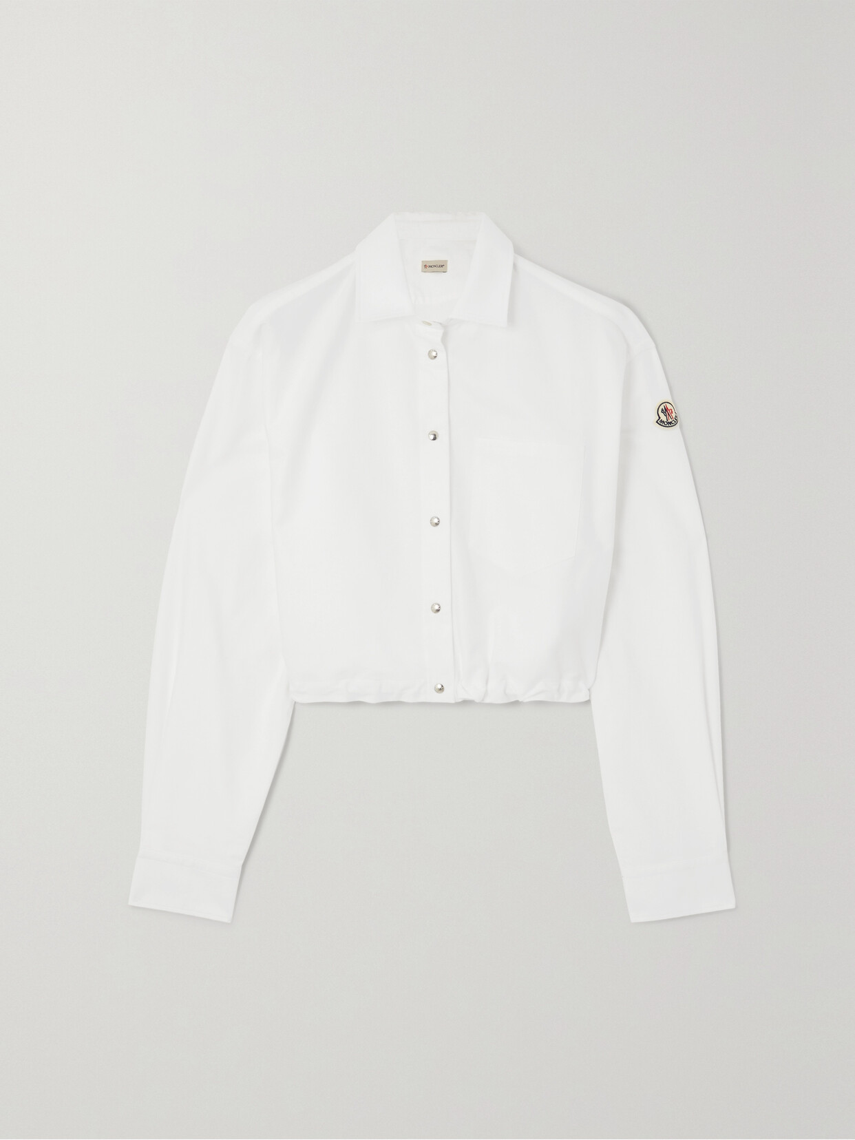 Moncler - Cropped Cotton-poplin Shirt - White