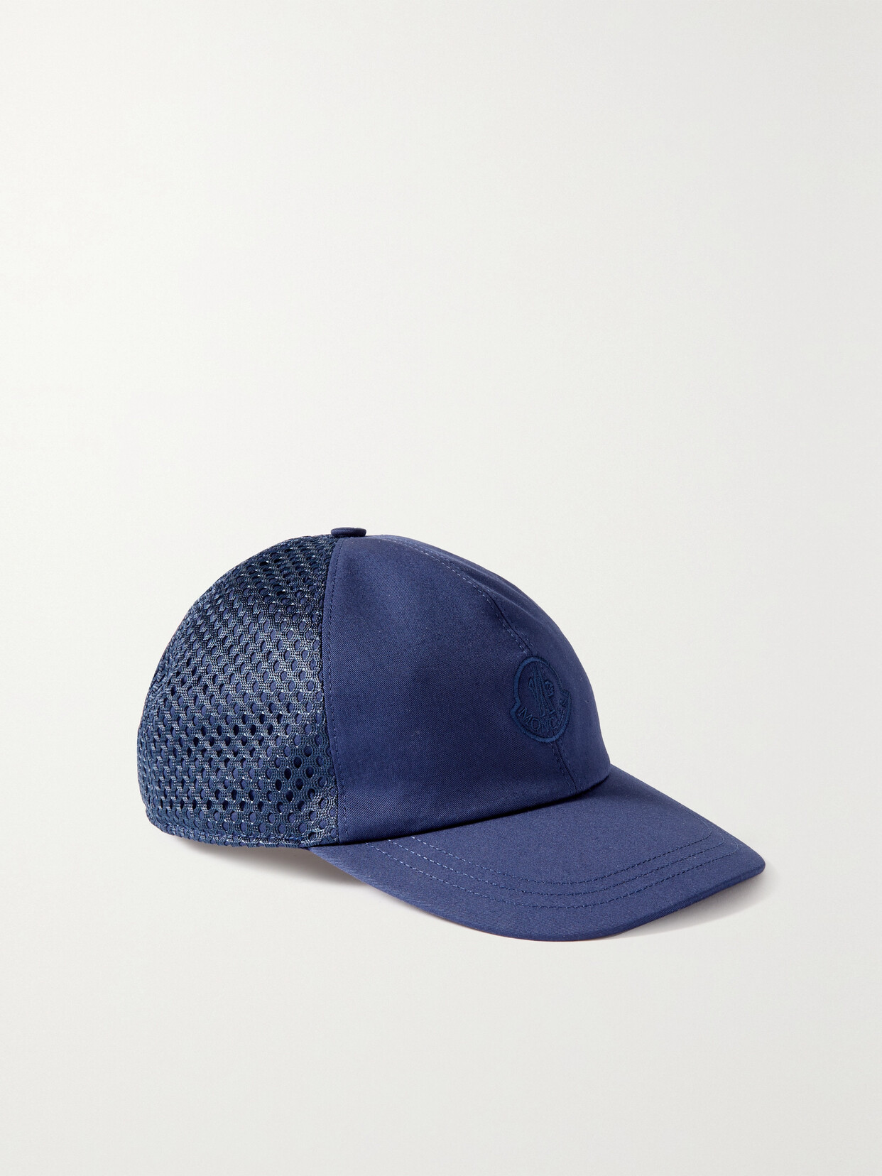 Moncler - Mesh-paneled Embroidered Cotton Baseball Cap - Blue