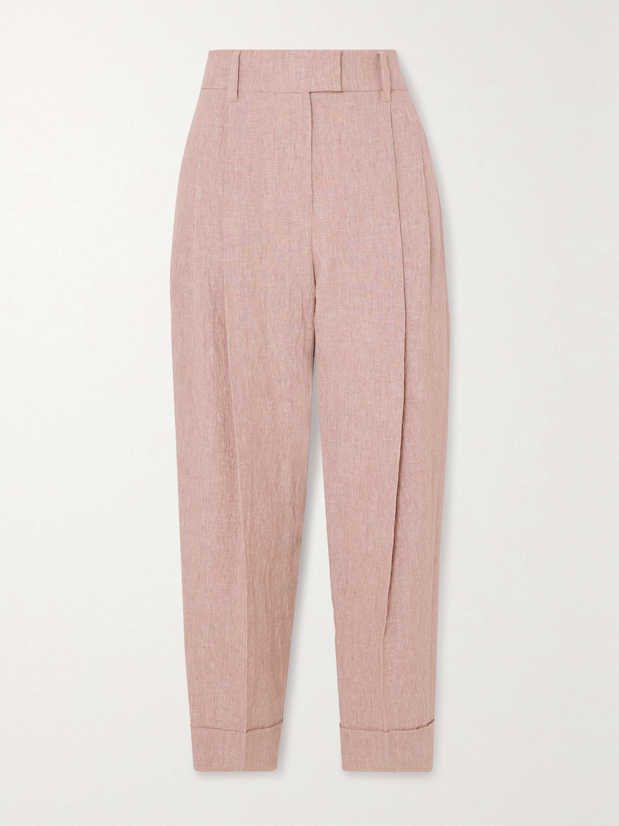 BRUNELLO CUCINELLI Pleated linen tapered pants | NET-A-PORTER