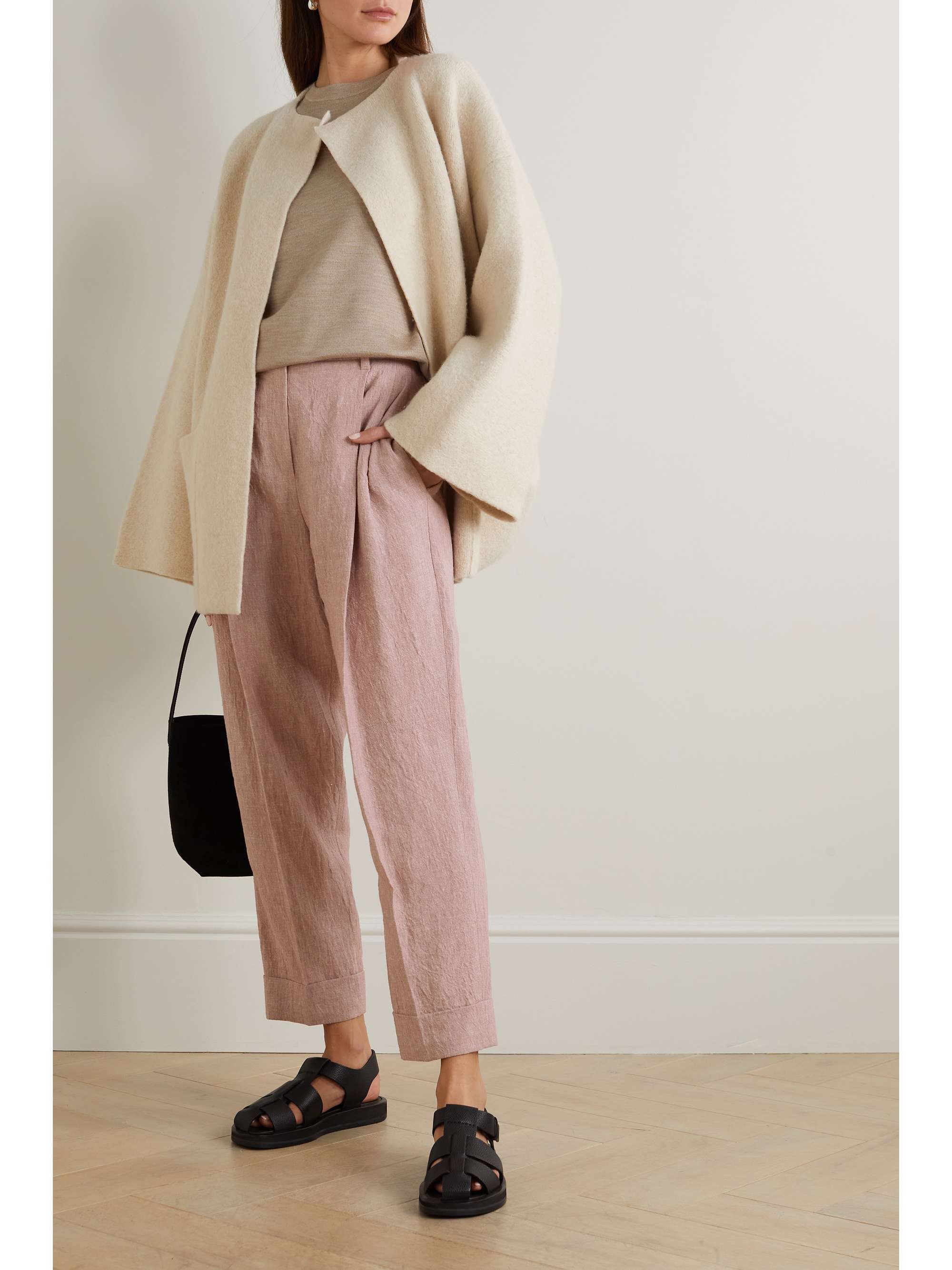 BRUNELLO CUCINELLI Pleated linen tapered pants