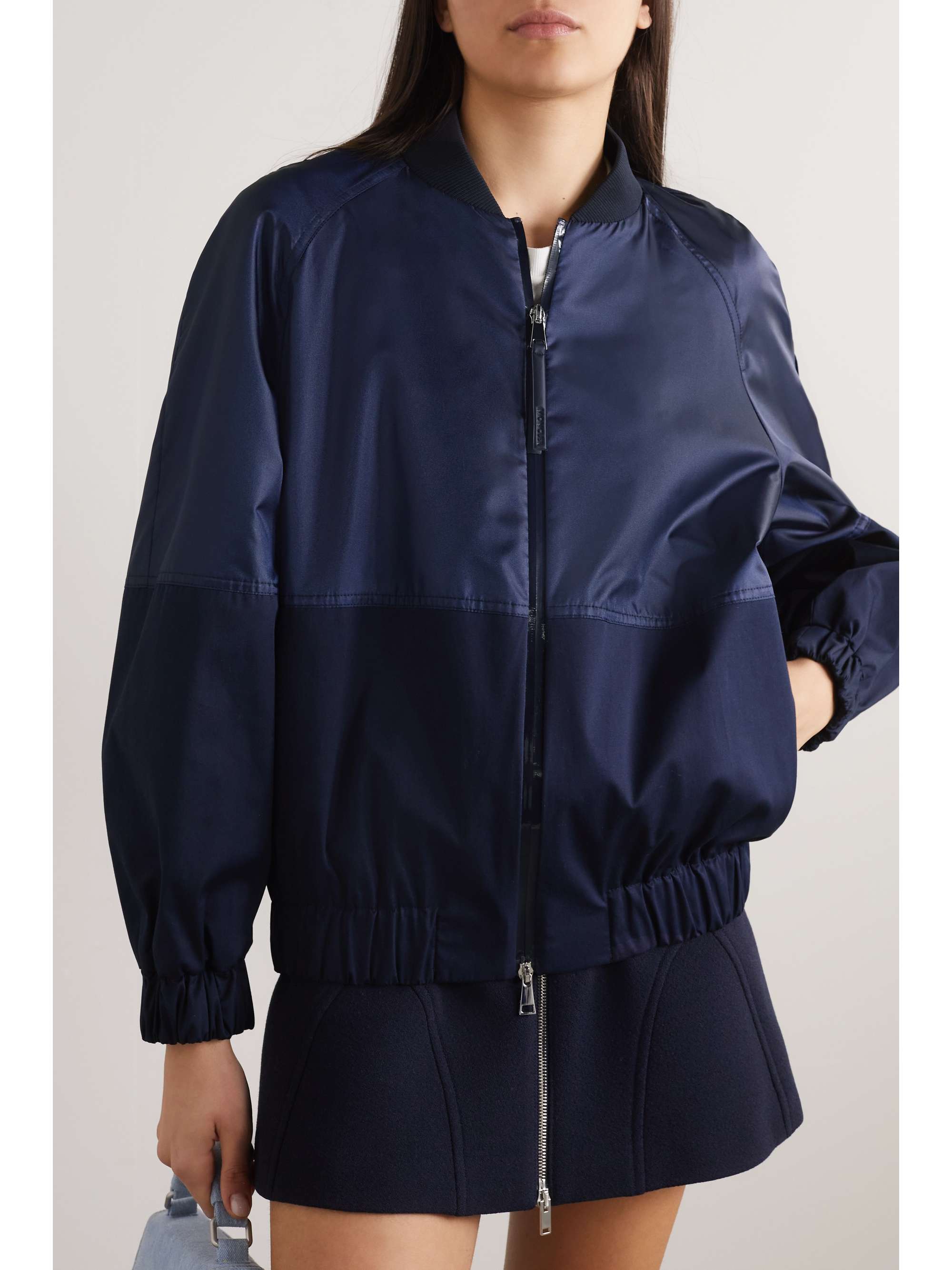 MONCLER Gobie satin and cotton-blend twill bomber jacket