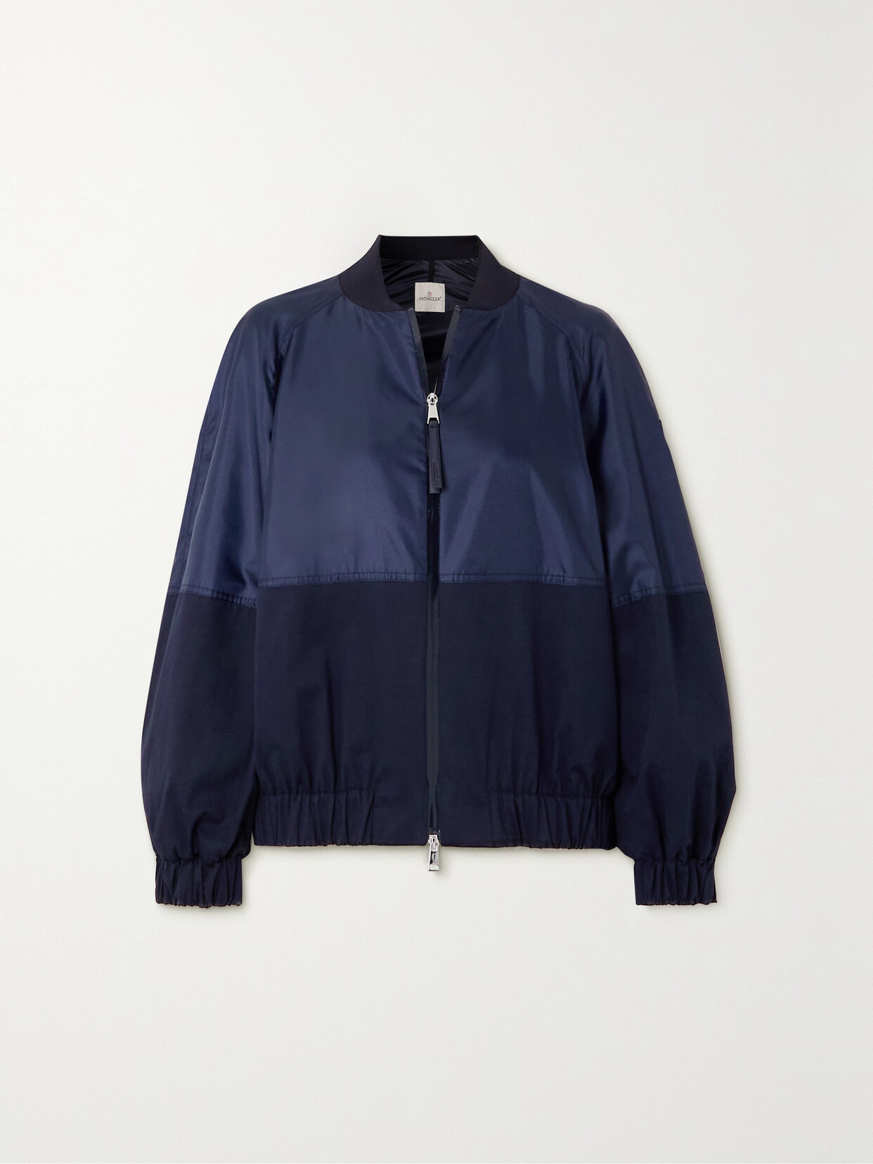 MONCLER GOBIE SATIN AND COTTON-BLEND TWILL BOMBER JACKET 