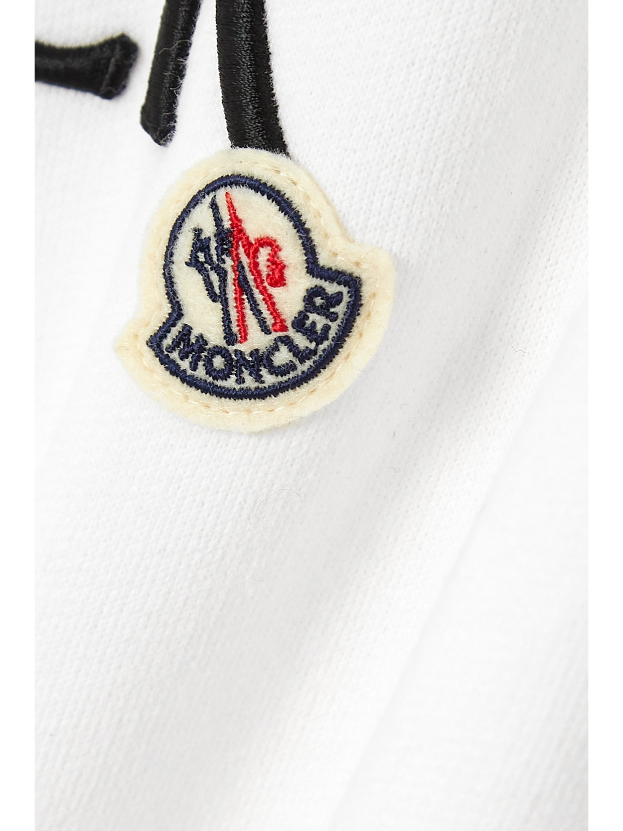 Moncler Logo-embroidered Drawstring Cotton Hoodie In White