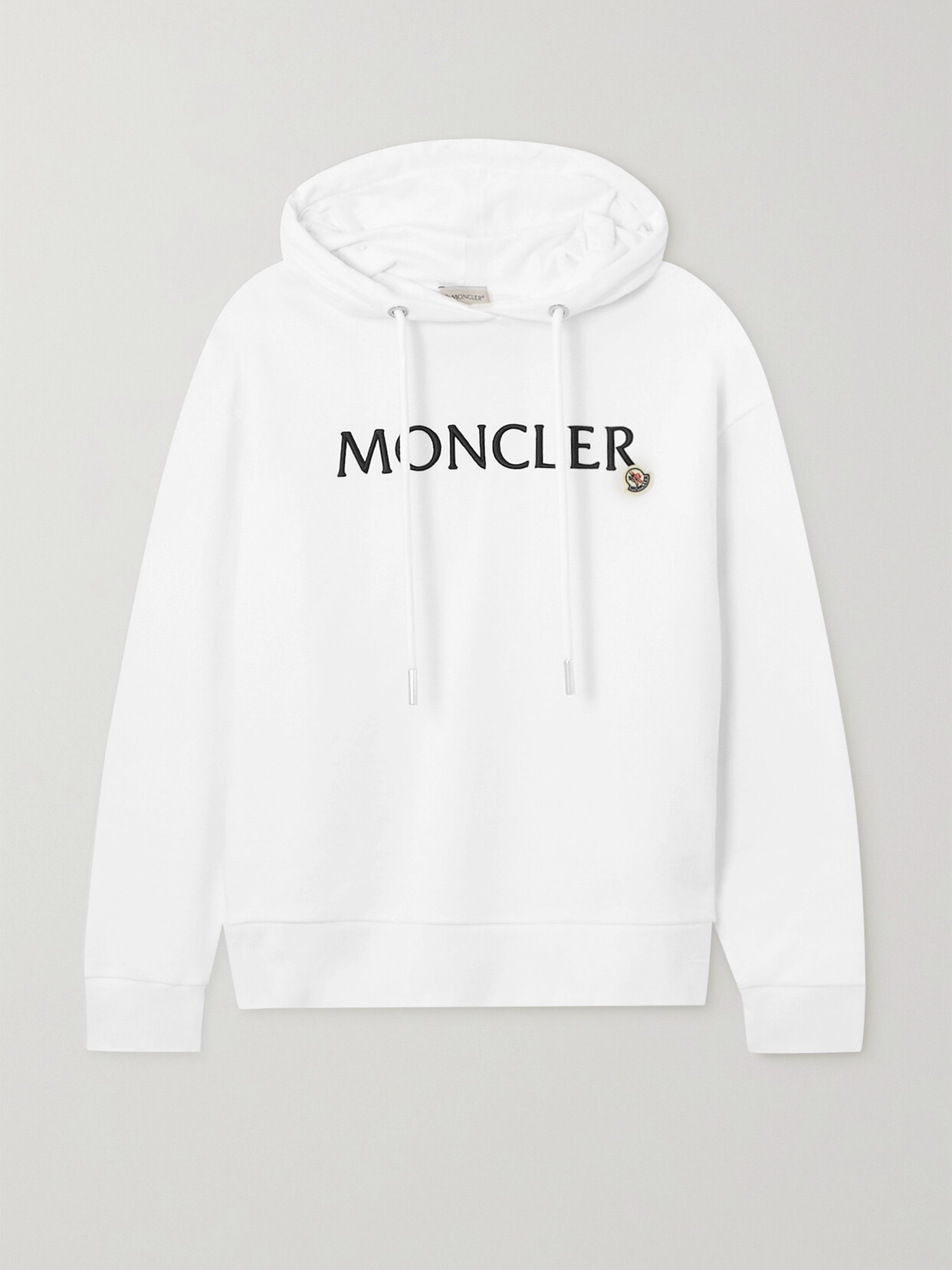 Moncler - Appliquéd Cotton-jersey Hoodie - White