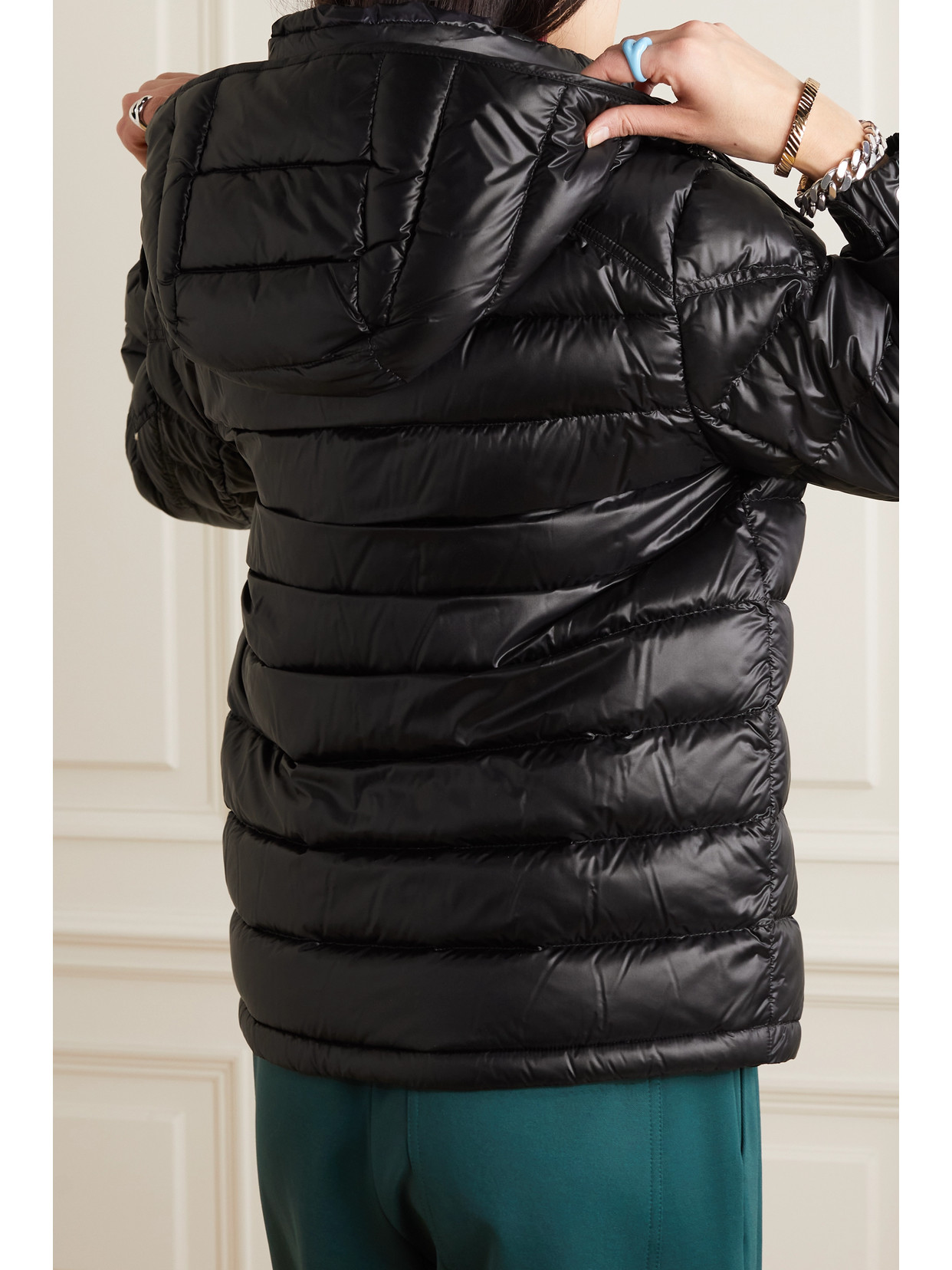 MONCLER DALLES HOODED QUILTED PADDED SHELL DOWN JACKET 