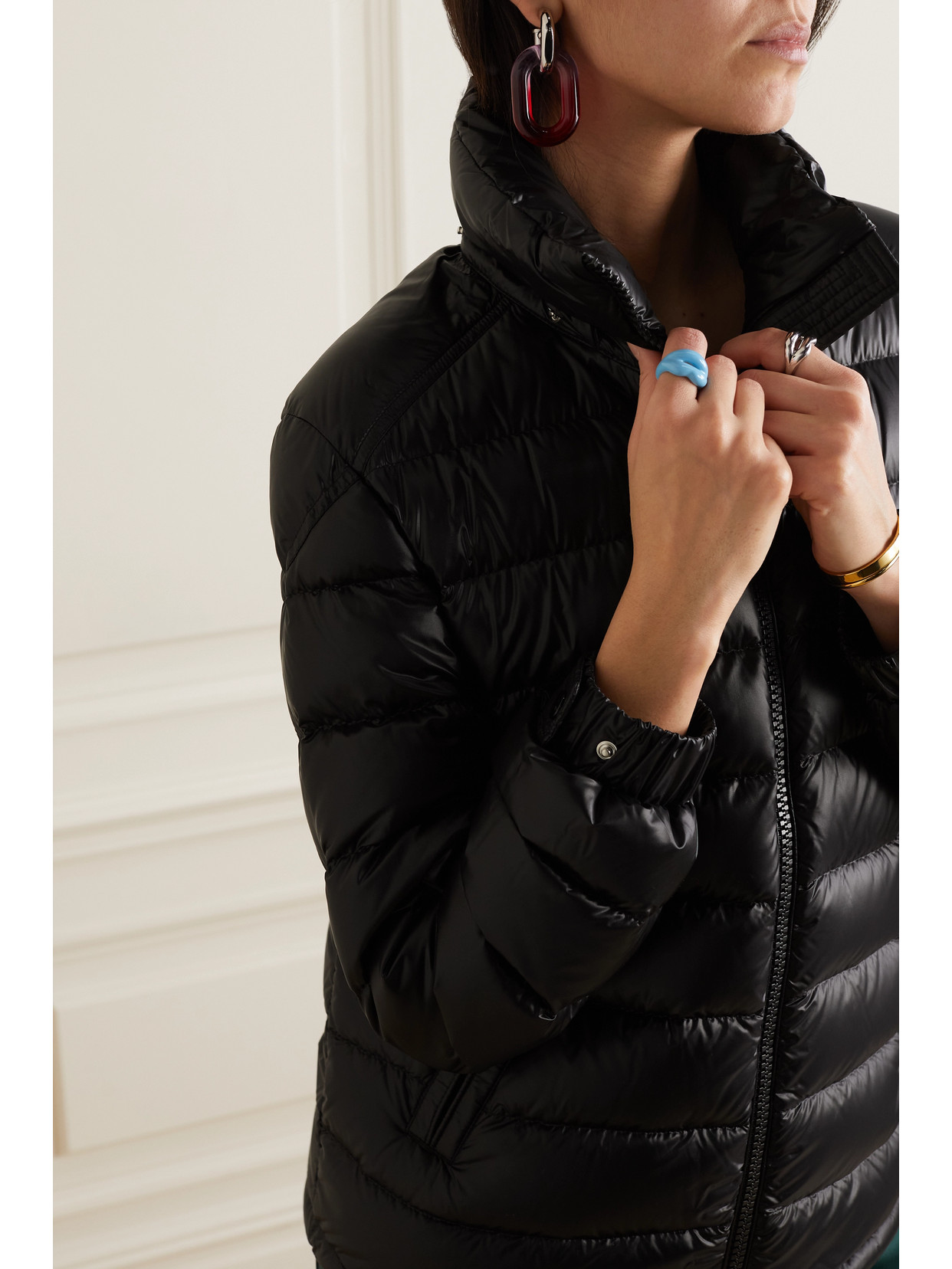 Shop Moncler Dalles Hooded Quilted Padded Shell Down Jacket In Black