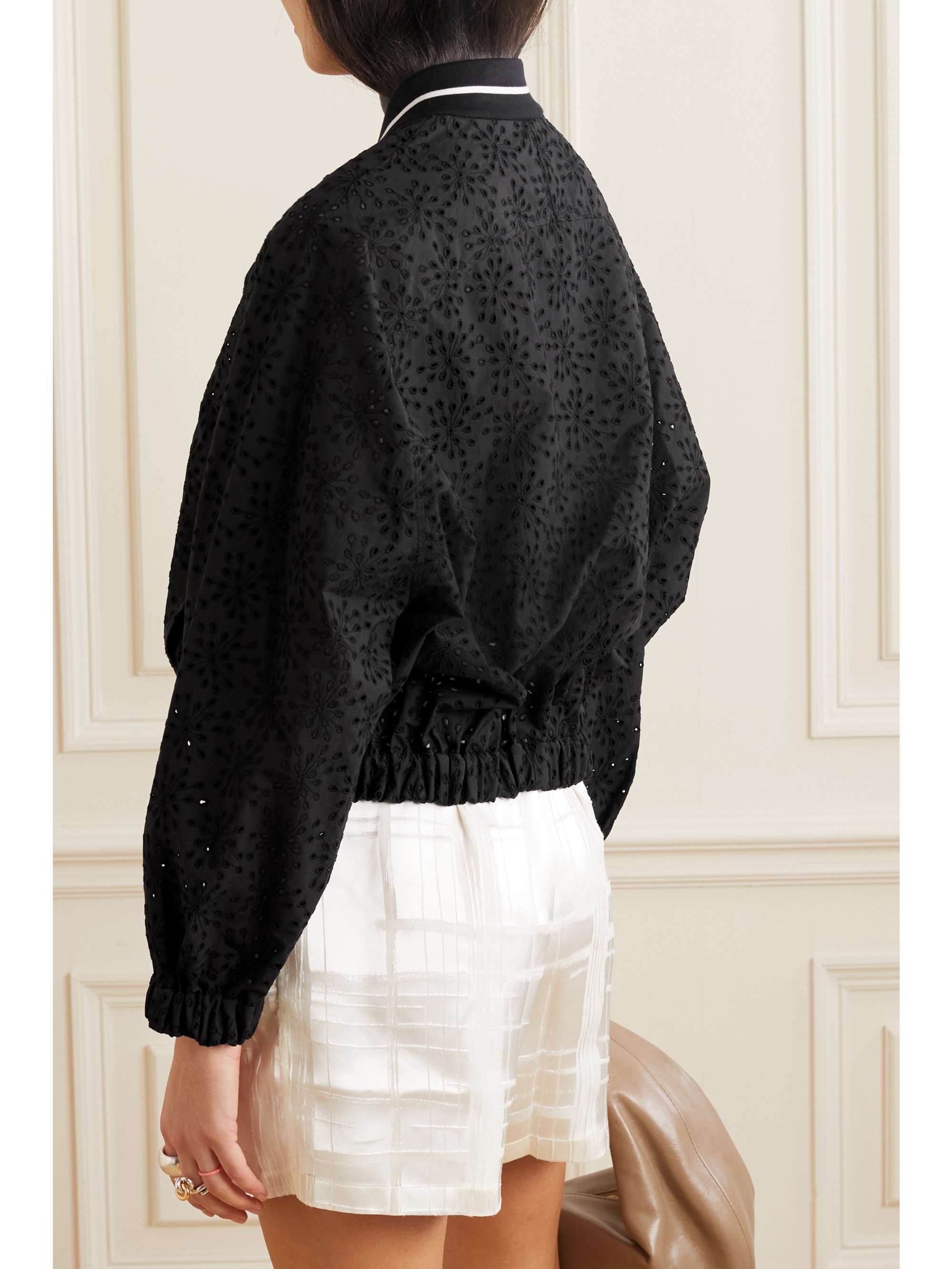 BRUNELLO CUCINELLI Broderie anglaise cotton bomber jacket