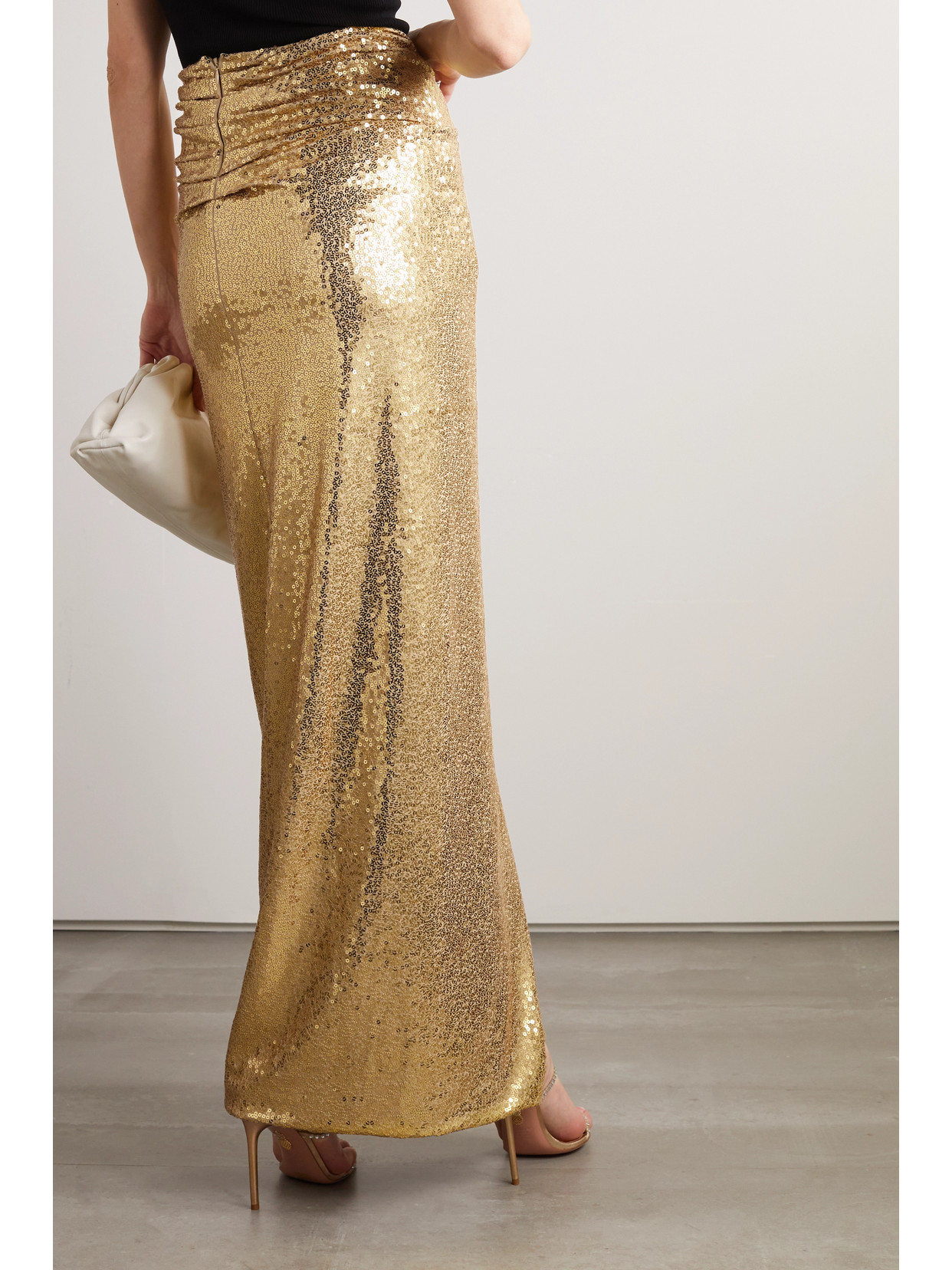 Collection - Wrap-Effect Sequined Jersey Maxi