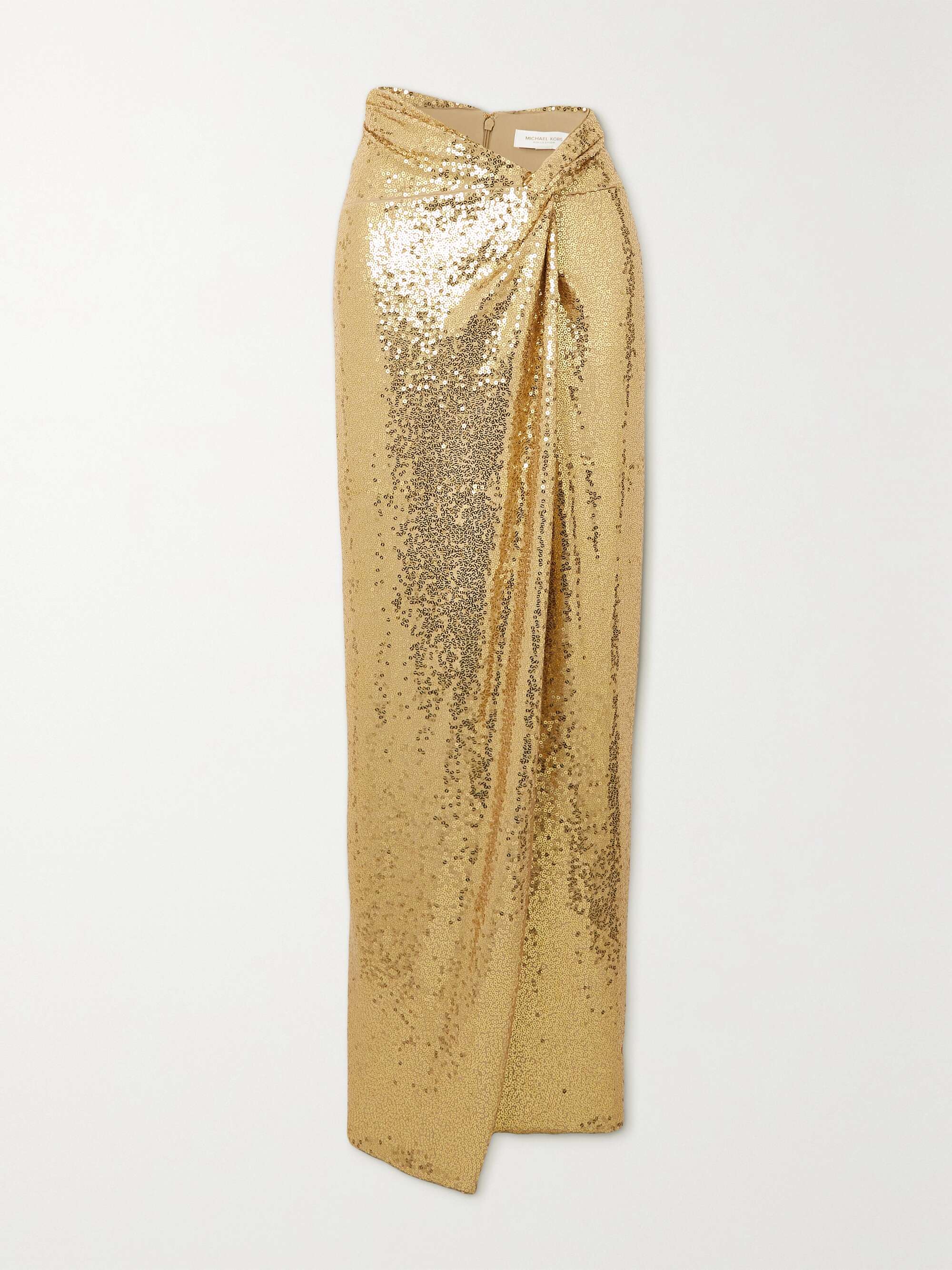 MICHAEL KORS COLLECTION Wrap-effect sequined jersey maxi skirt