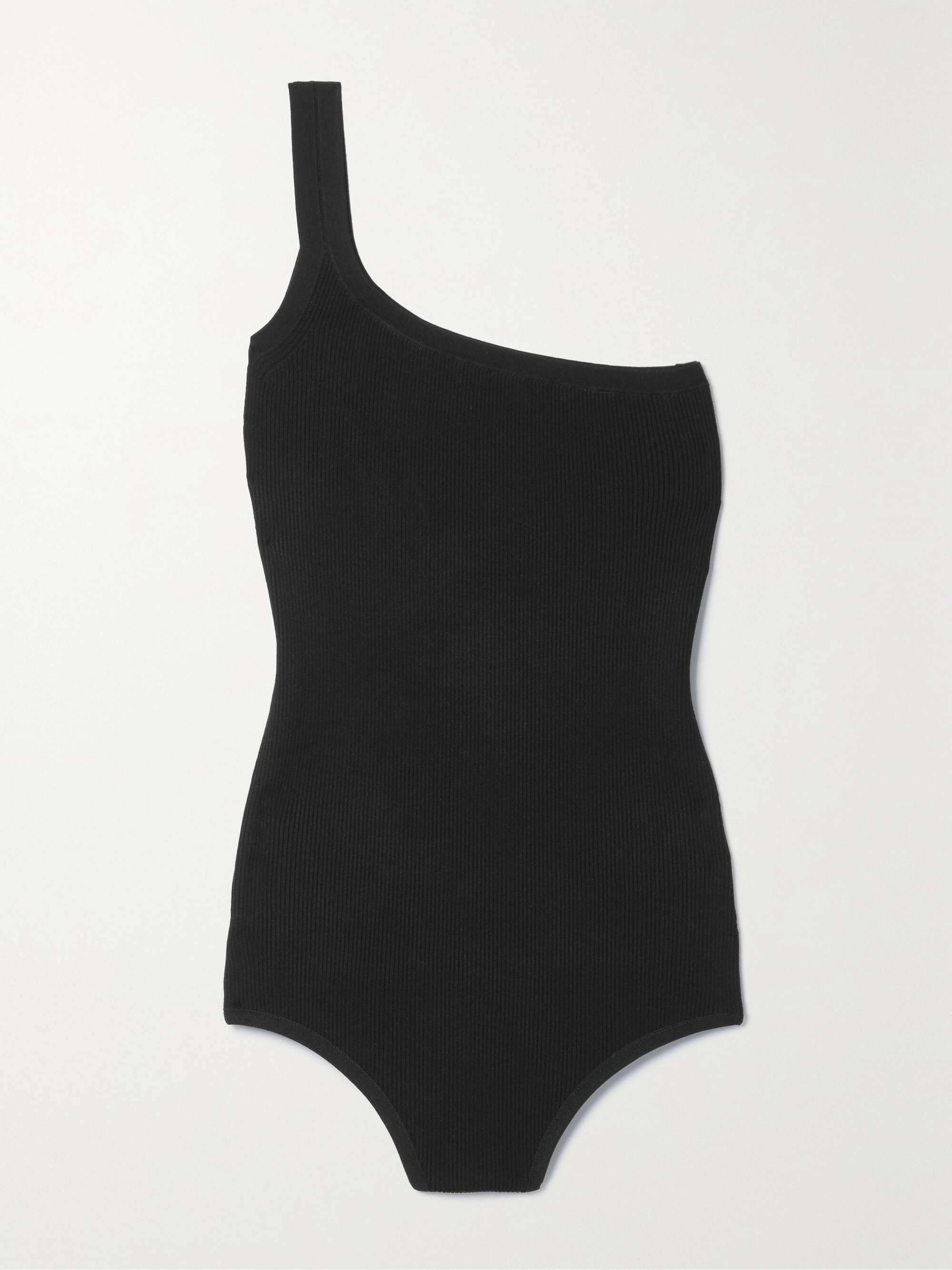 MICHAEL KORS COLLECTION One shoulder ribbed knit bodysuit NET A