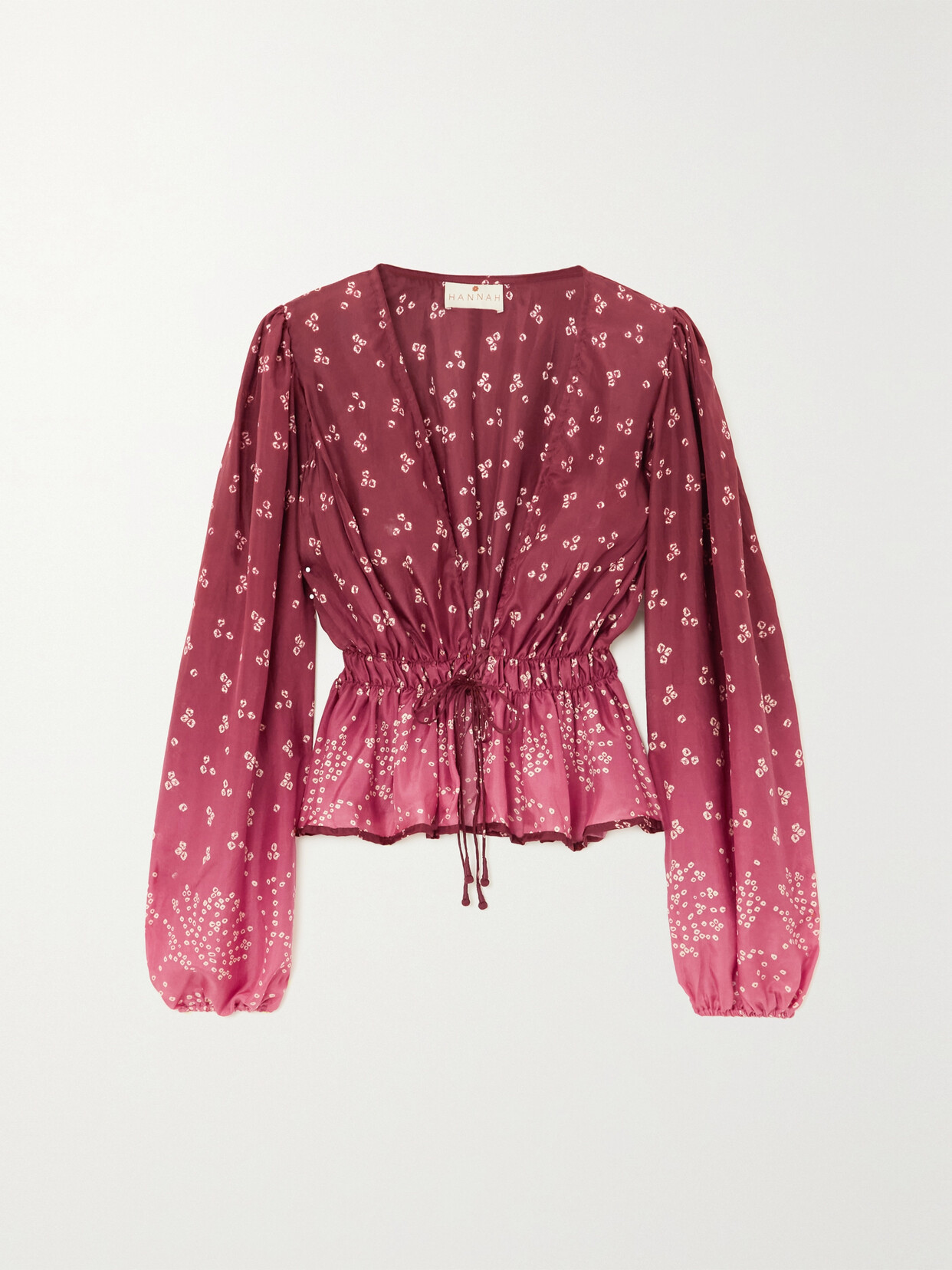 Hannah Artwear - Sofia Printed Silk-habotai Blouse - Purple