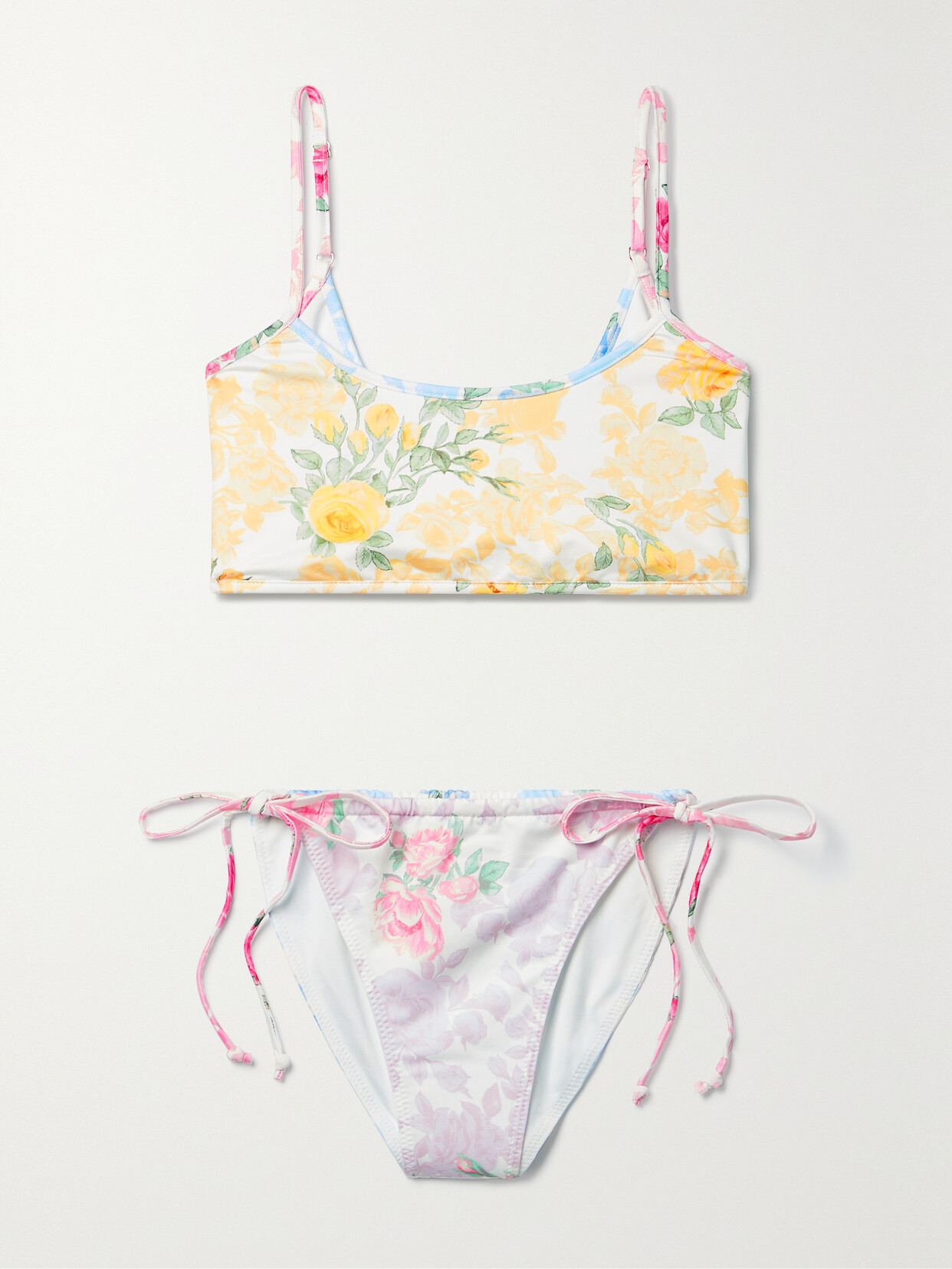 LoveShackFancy - Miyo Floral-print Bikini - Yellow