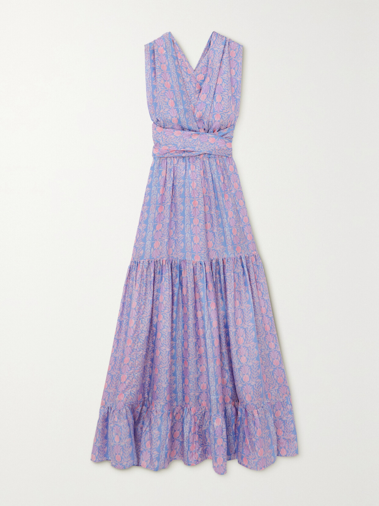Hannah Artwear - Charlee Printed Silk-habotai Halterneck Maxi Dress - Purple