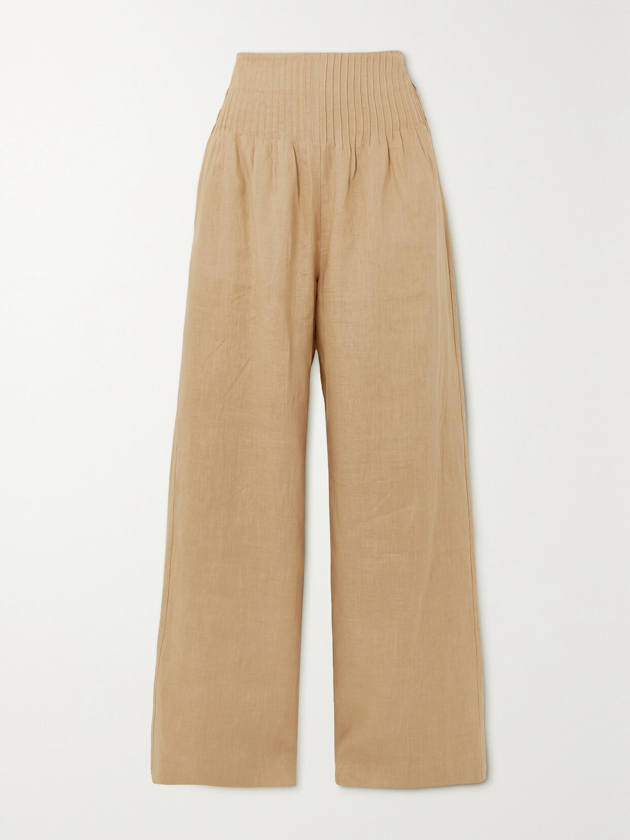 Joslin + Net Sustain Delilah Pintucked Linen Wide-leg Pants - Neutrals