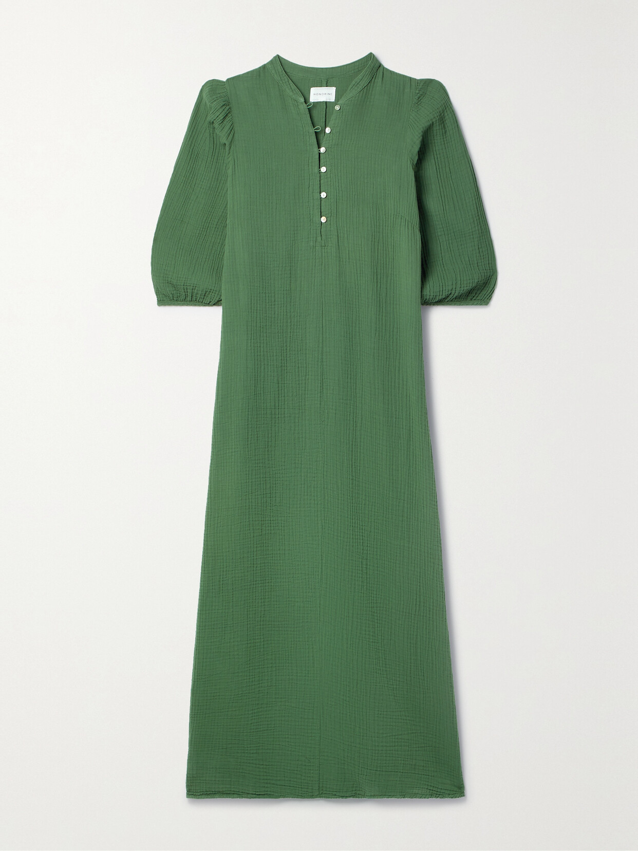 Honorine - Elsa Cotton-seersucker Midi Dress - Green