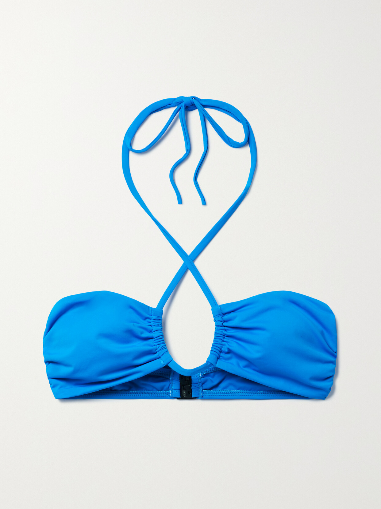 BONDI BORN - Anna Halterneck Bikini Top - Blue