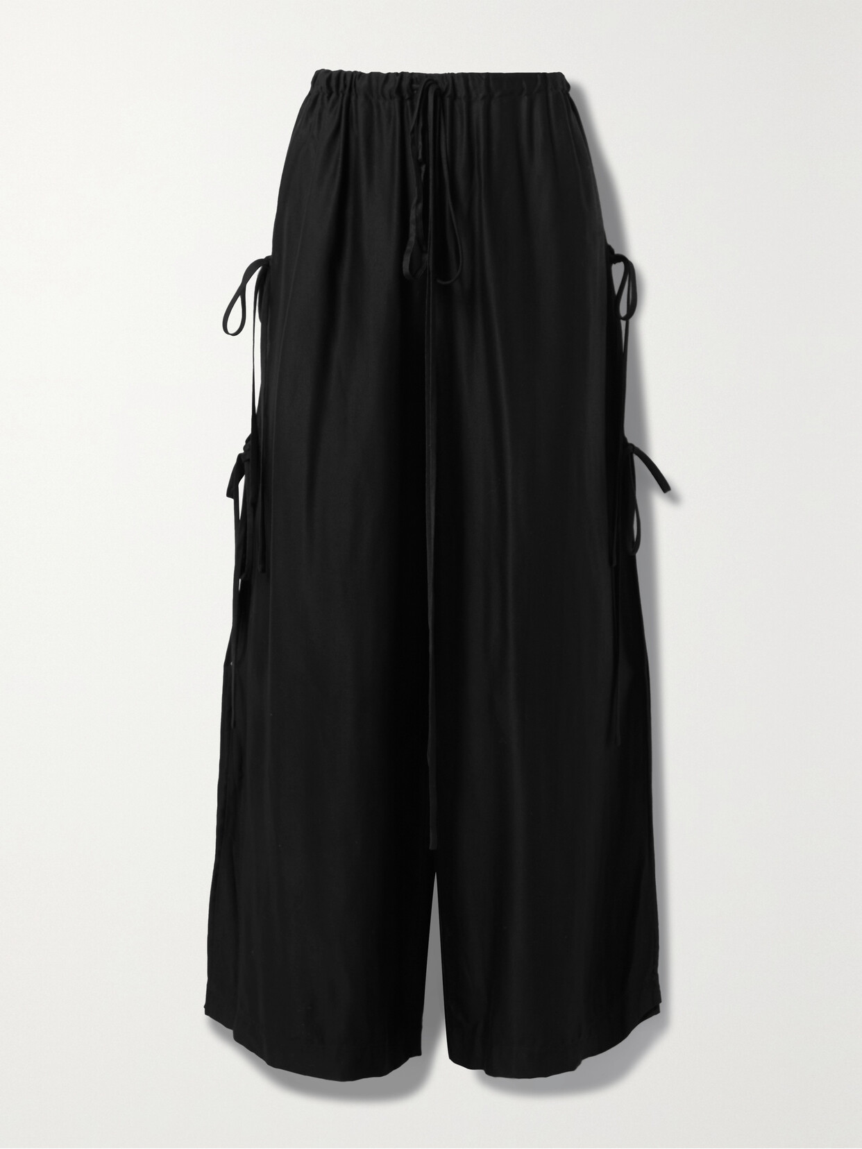 BONDI BORN - Forio Twill Wide-leg Pants - Black