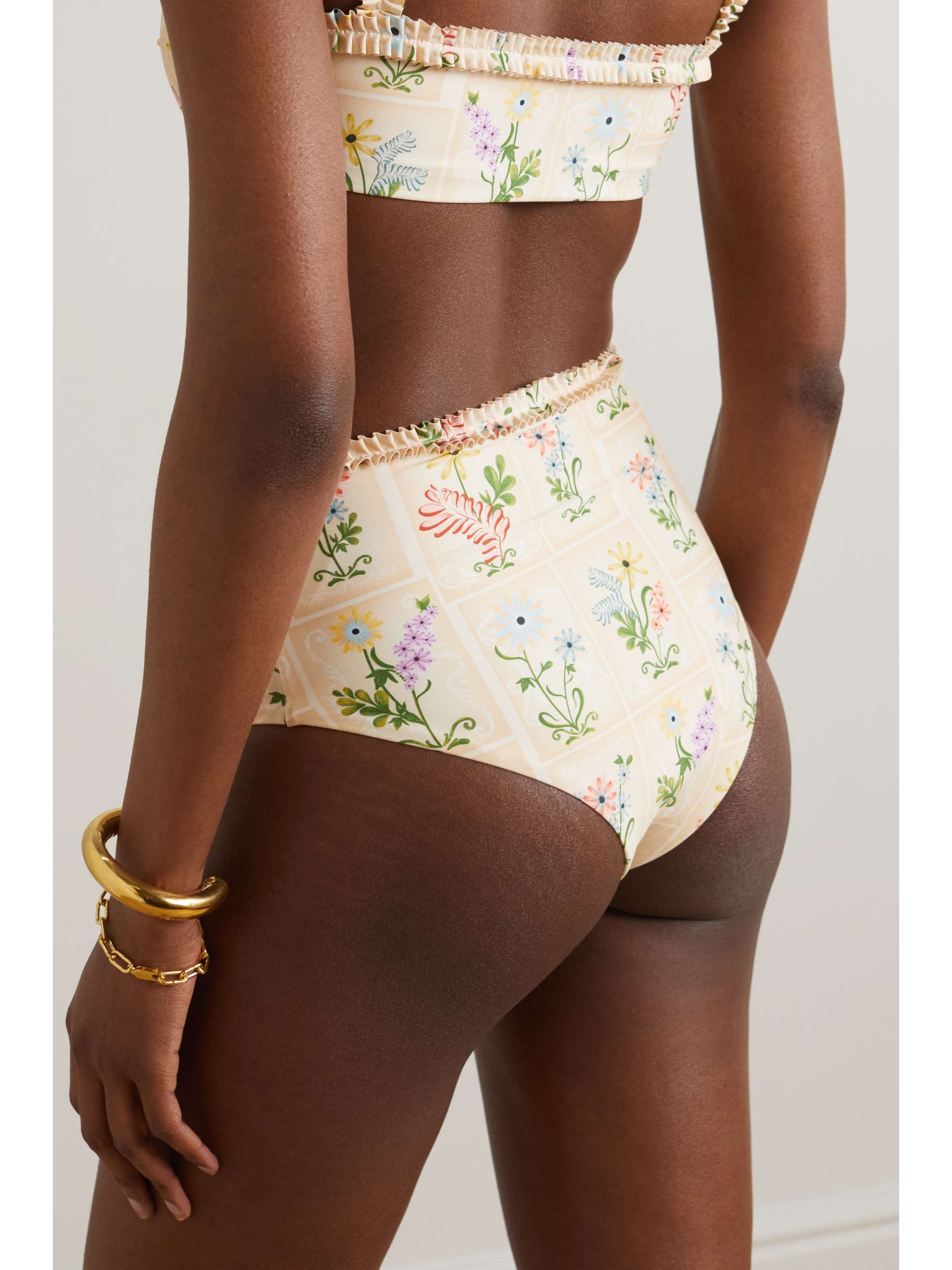 AGUA BY AGUA BENDITA Nopal floral-print recycled bikini briefs
