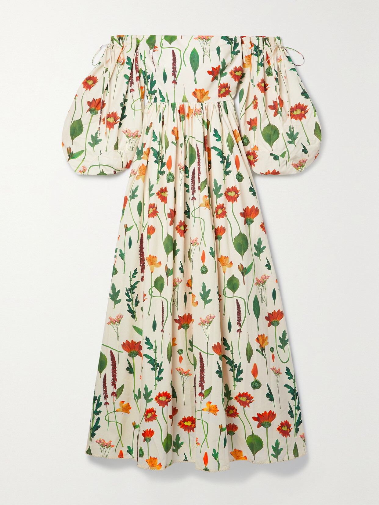 Agua by Agua Bendita - + Net Sustain Alhelí Primavera Off-the-shoulder Floral-print Cotton-poplin Maxi Dress - Green