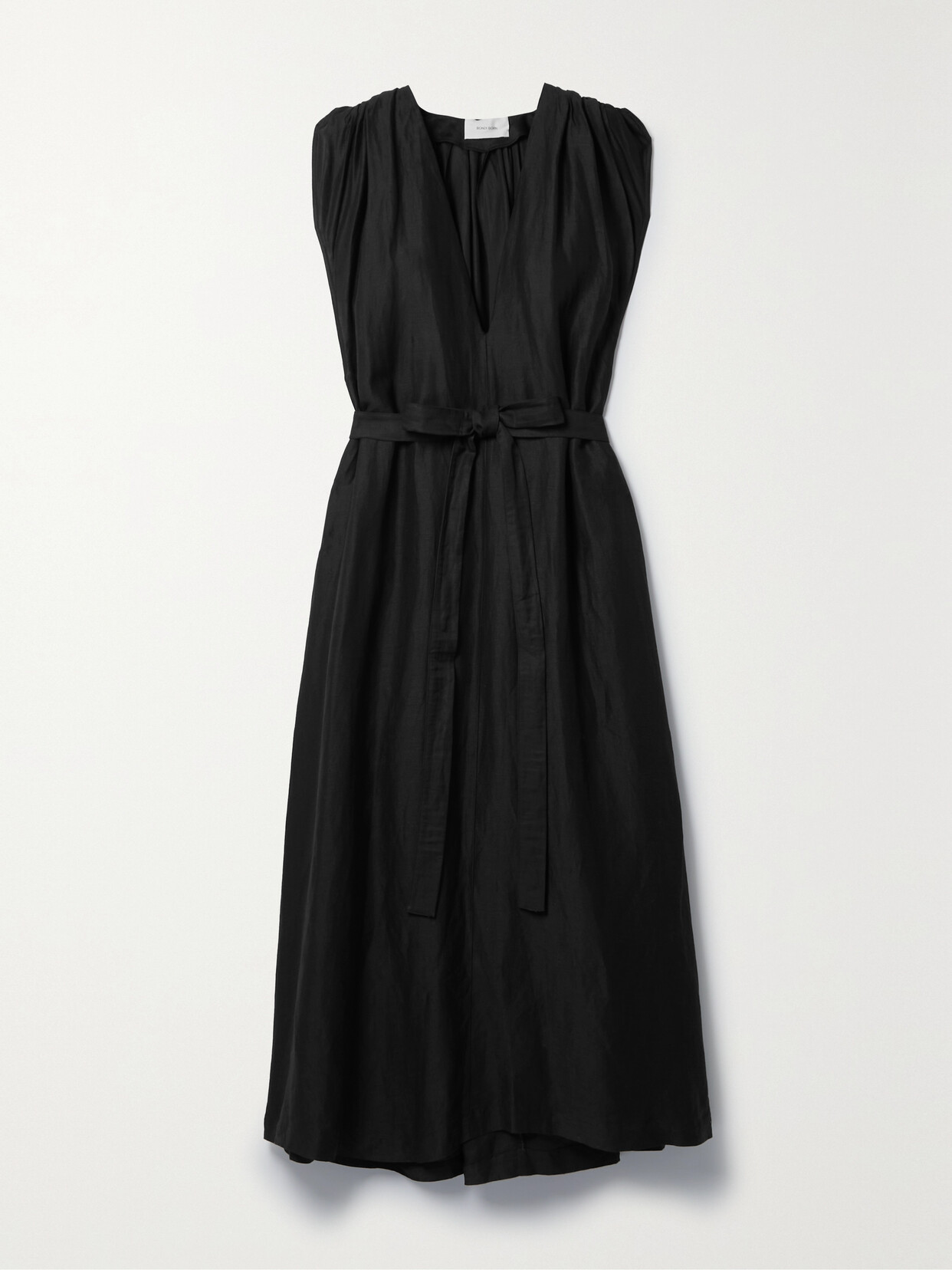 BONDI BORN + Net Sustain Marigot Belted Voile Maxi Dress